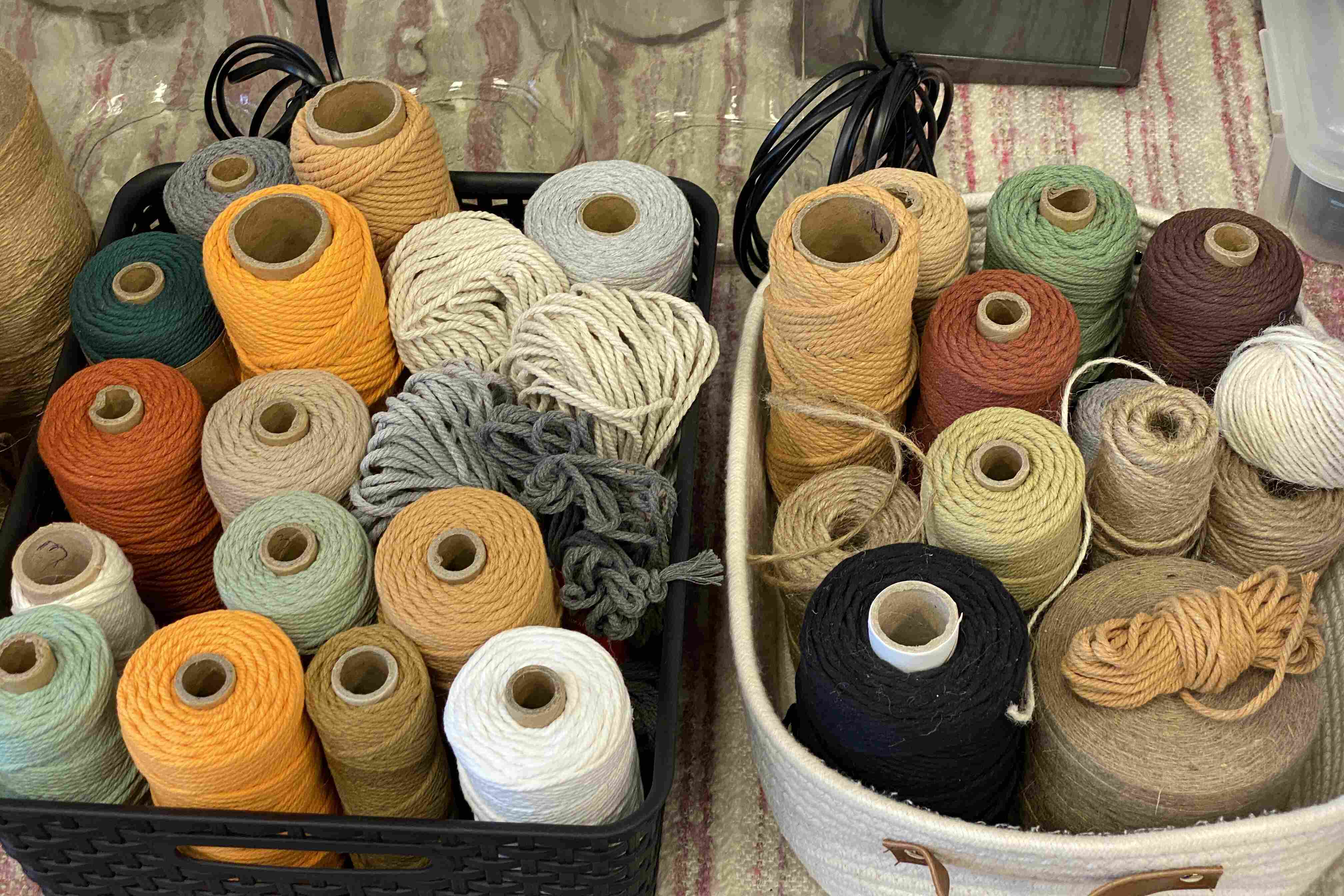 Macramé vaas of lamp - Foto