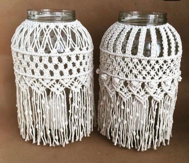 Macramé vaas of lamp - Foto