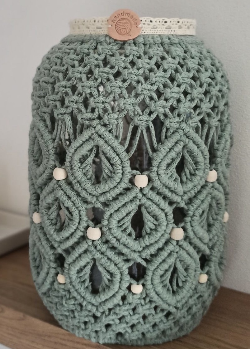 Macramé vaas of lamp - Foto