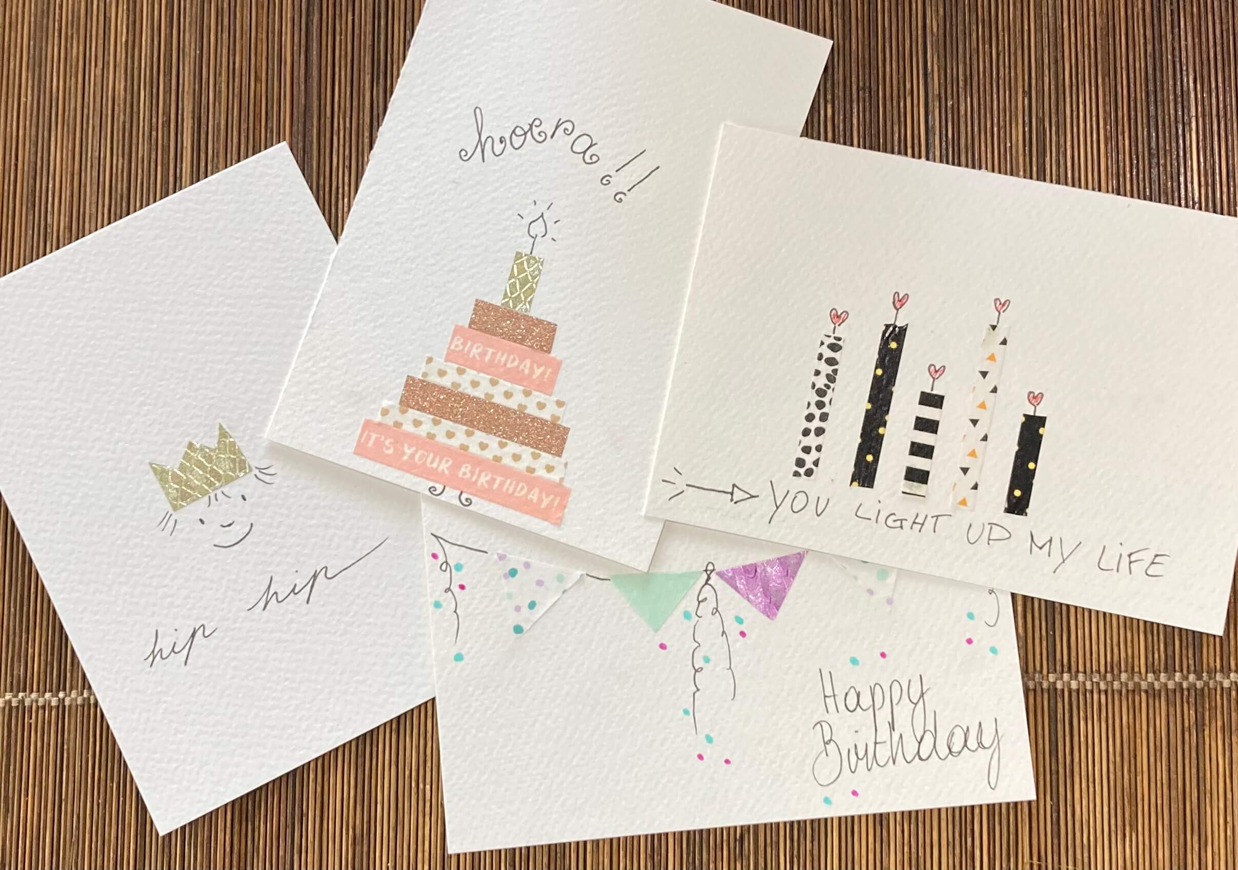 inloopworkshop knappe kaarten met washi tape