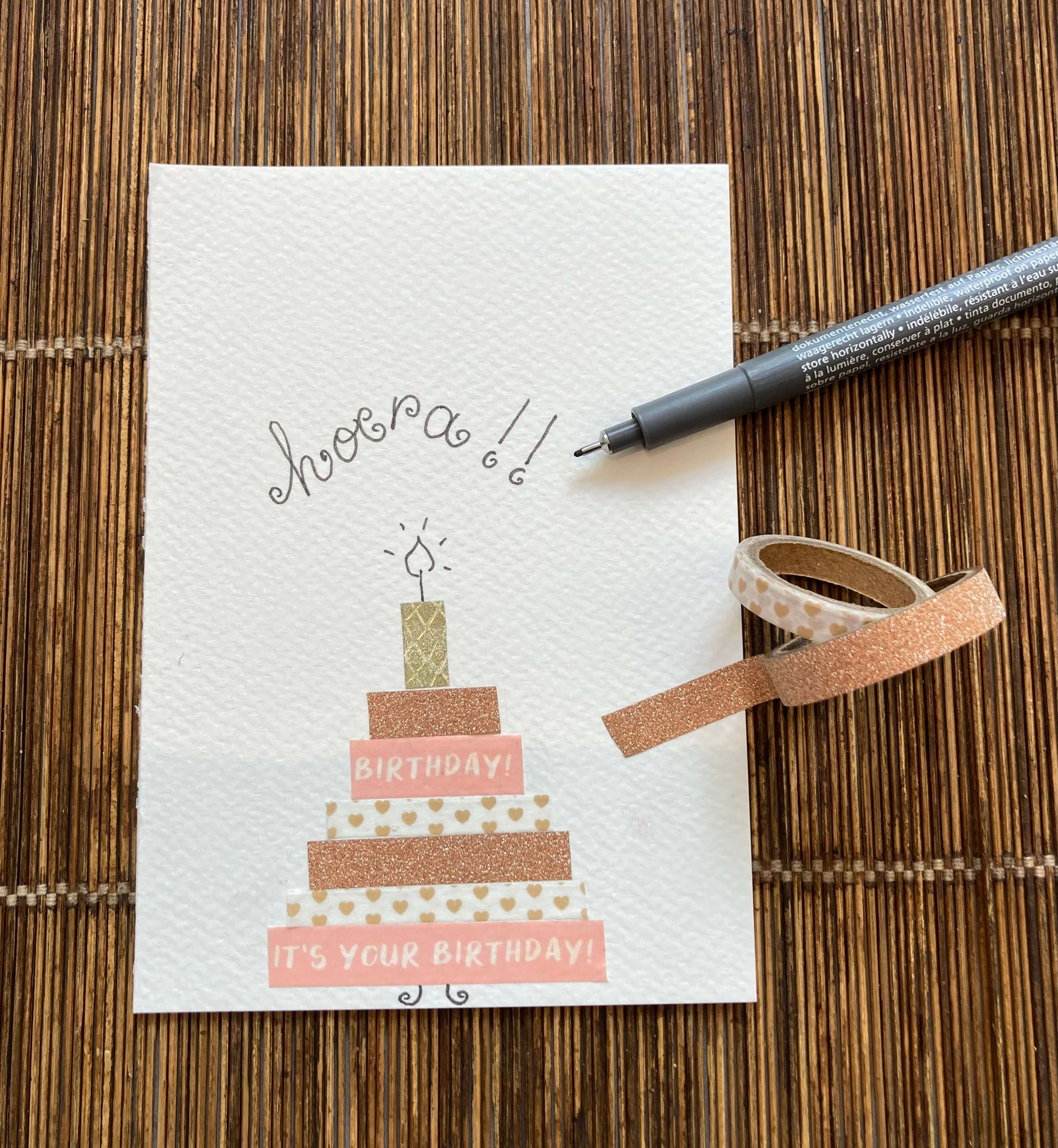 inloopworkshop knappe kaarten met washi tape - Foto