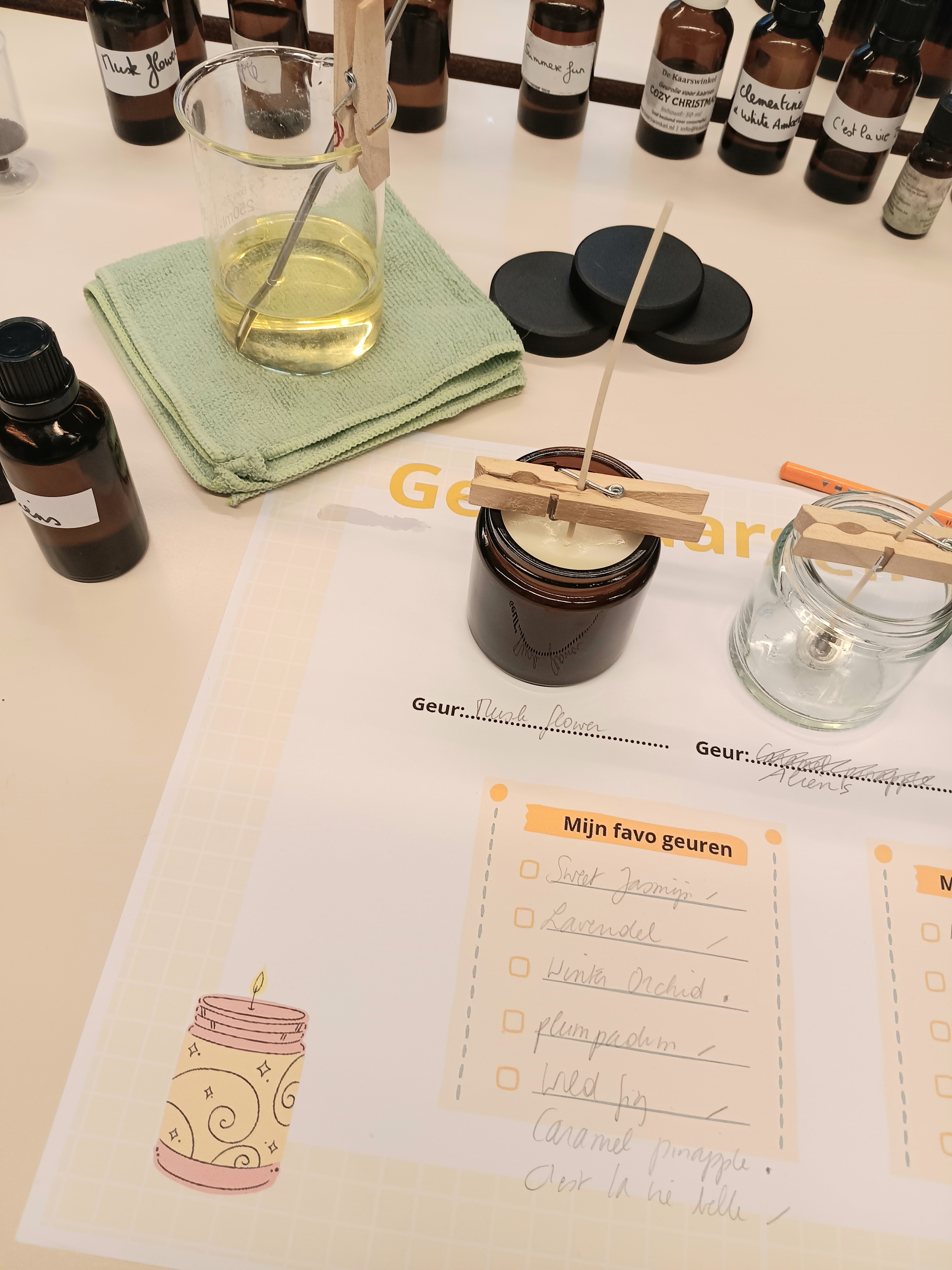 Geurkaarsen workshop in kerstsfeer - Foto