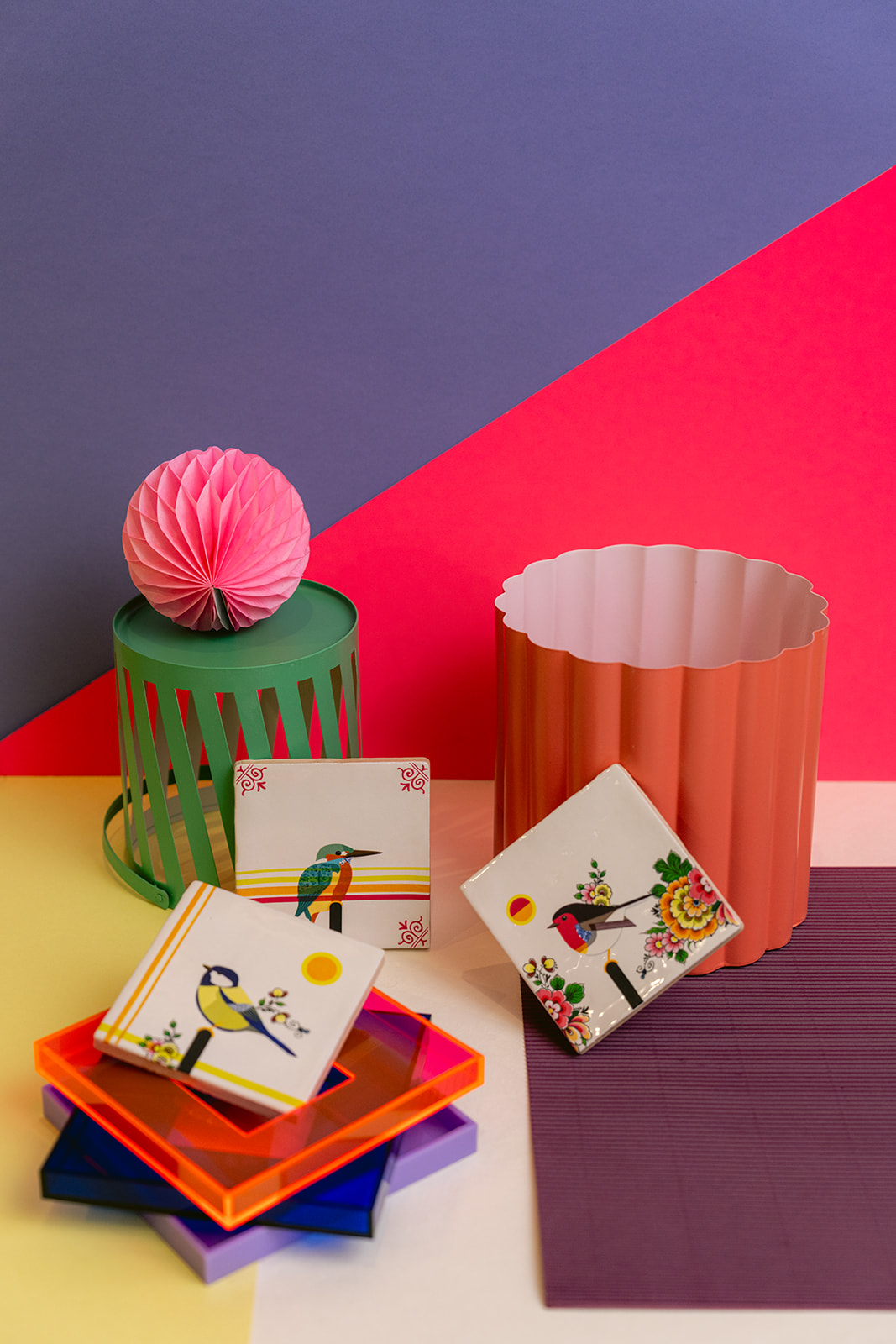 DIY pakket, decoreer je eigen tegel (Moderne vogels)