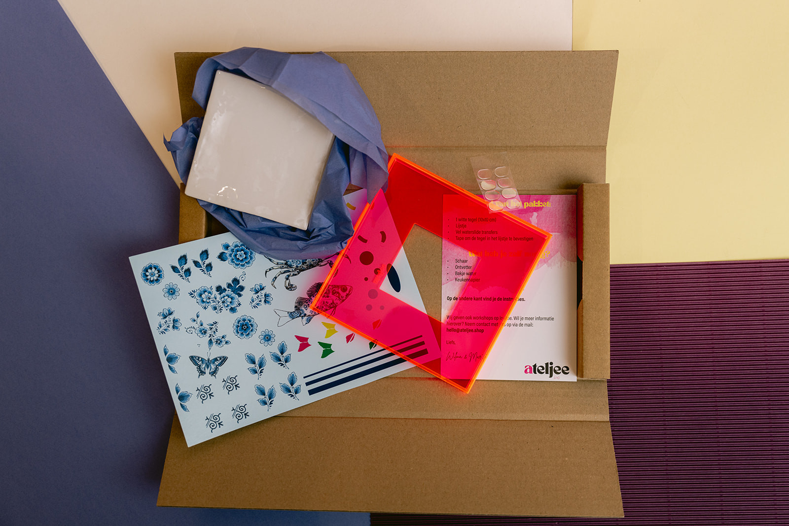 DIY pakket, decoreer je eigen tegel (Klassieke vogels) - Foto