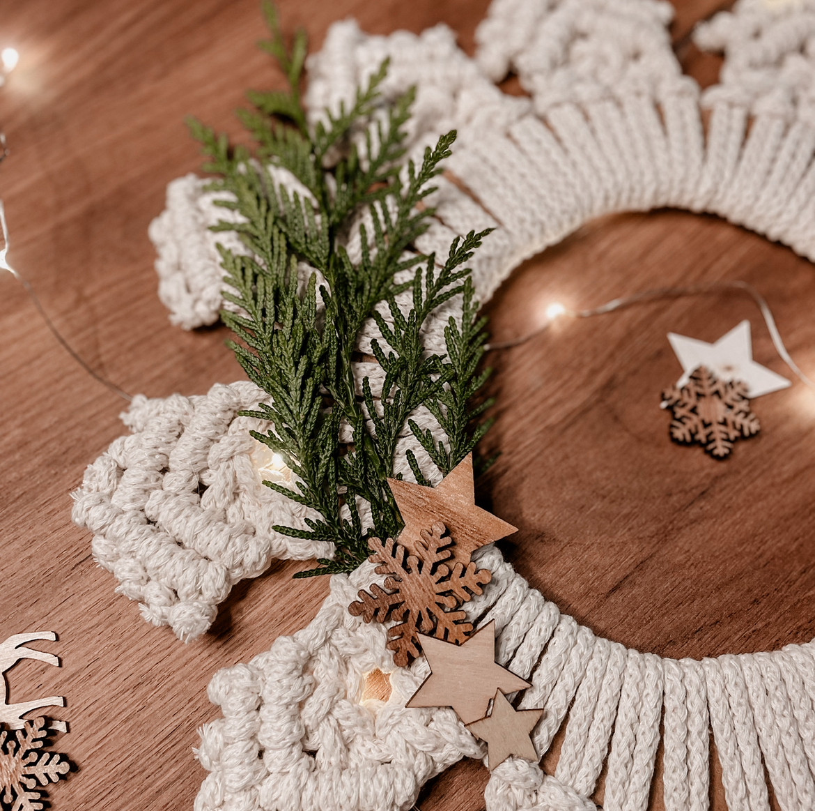DIY Macramé Kerstkrans - Foto