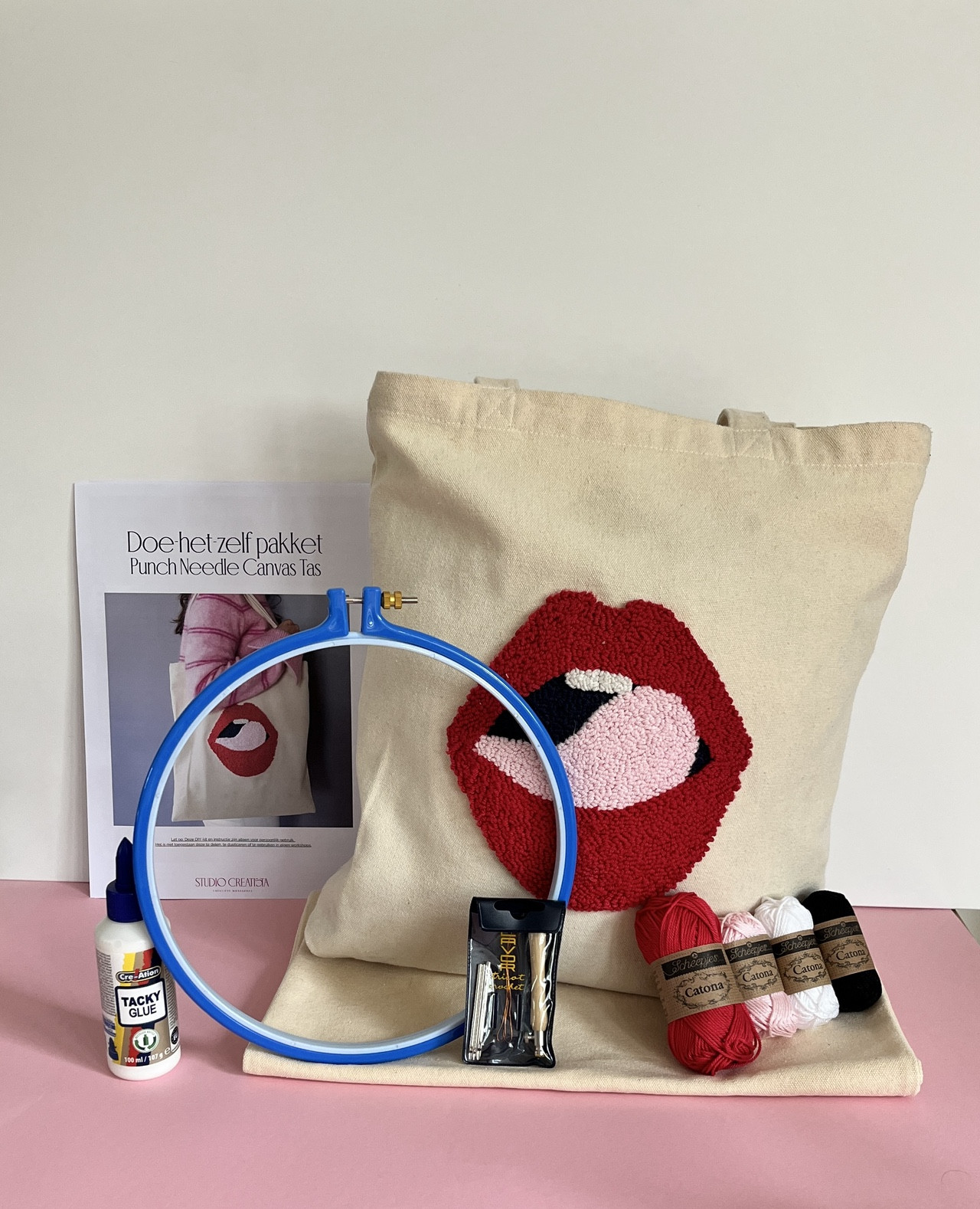 Punch Needle Canvas Tas DIY Pakket - Foto