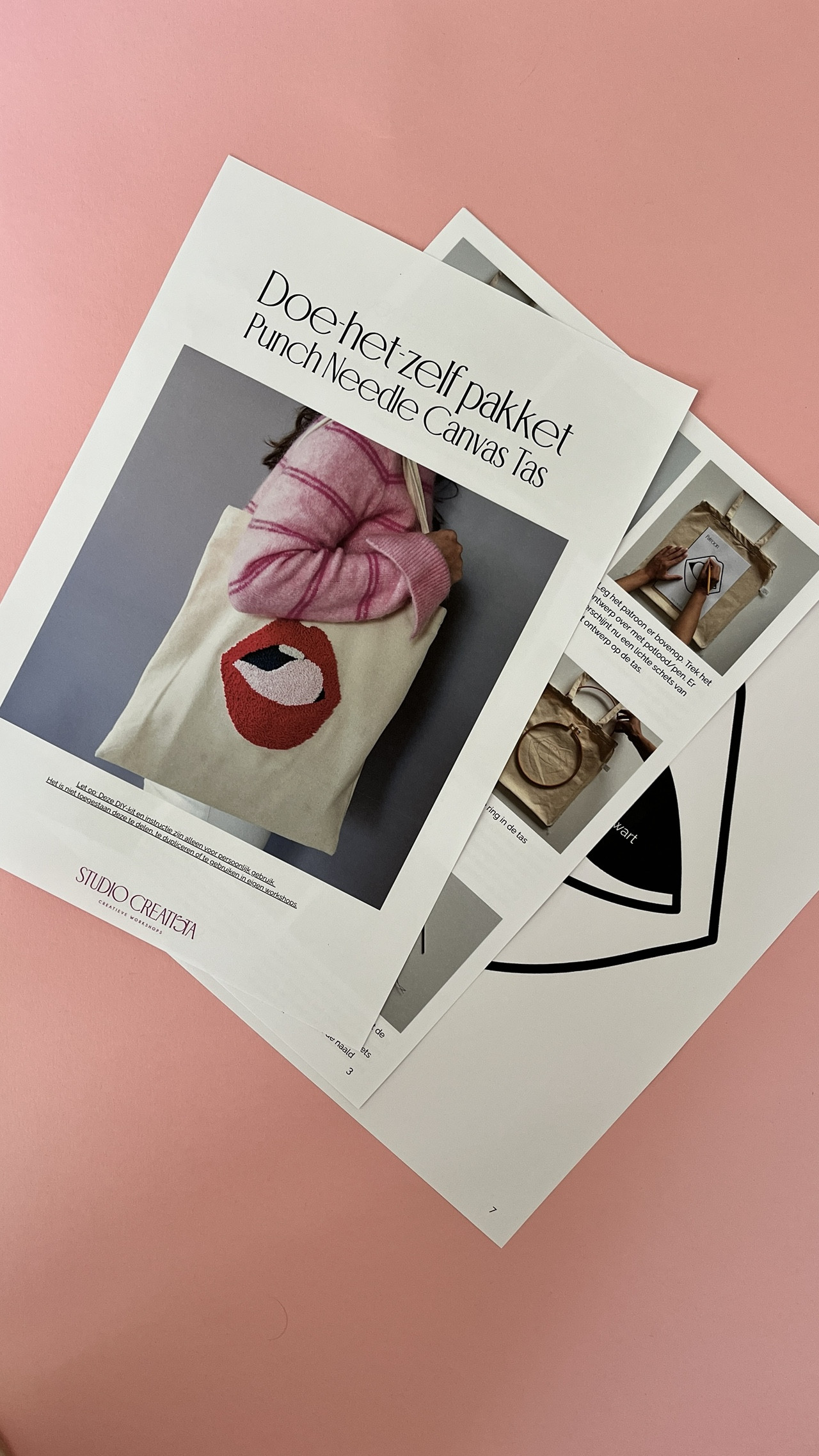 Punch Needle Canvas Tas DIY Pakket - Foto