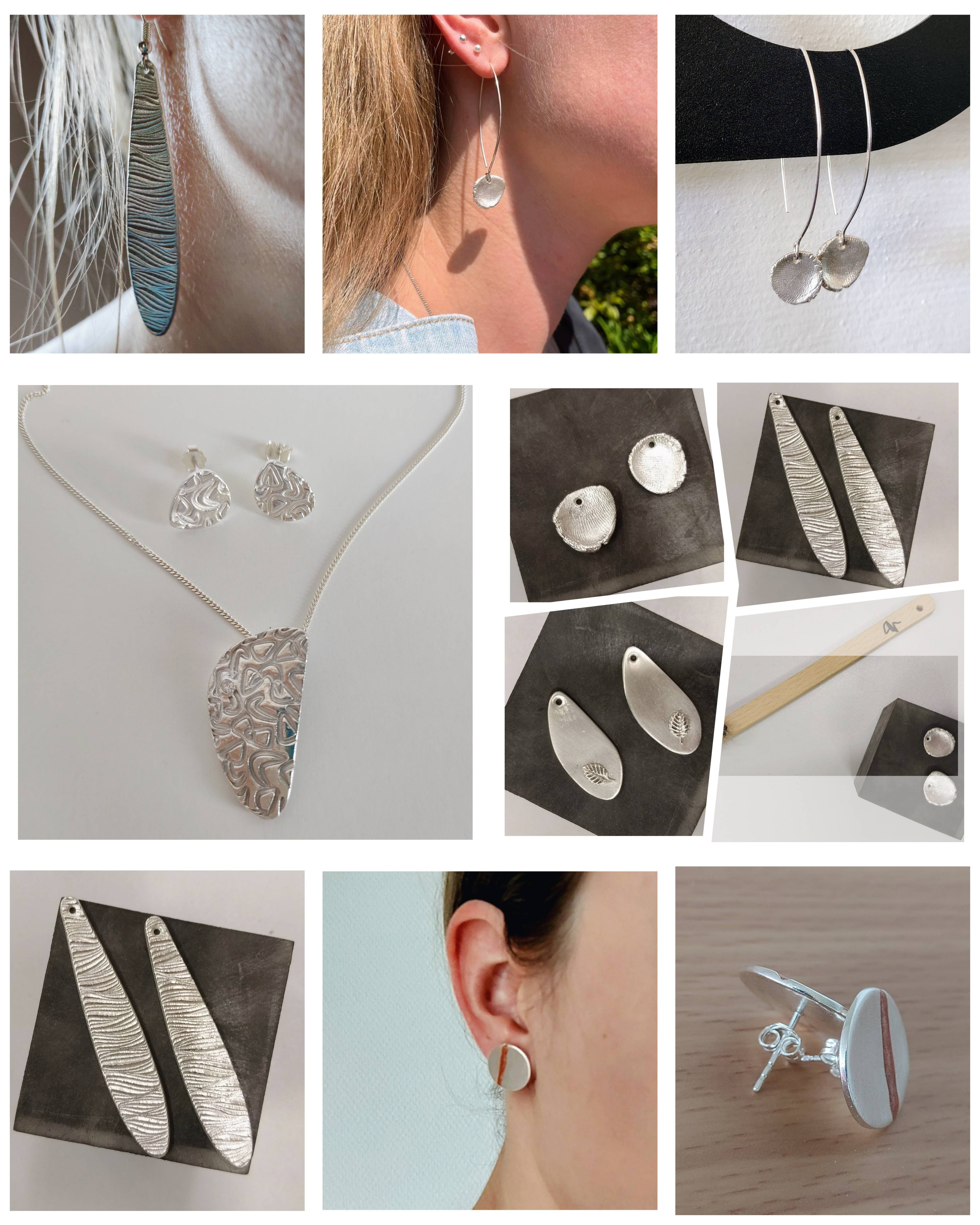 Workshop hanger en/of oorbellen in zilverklei - Foto