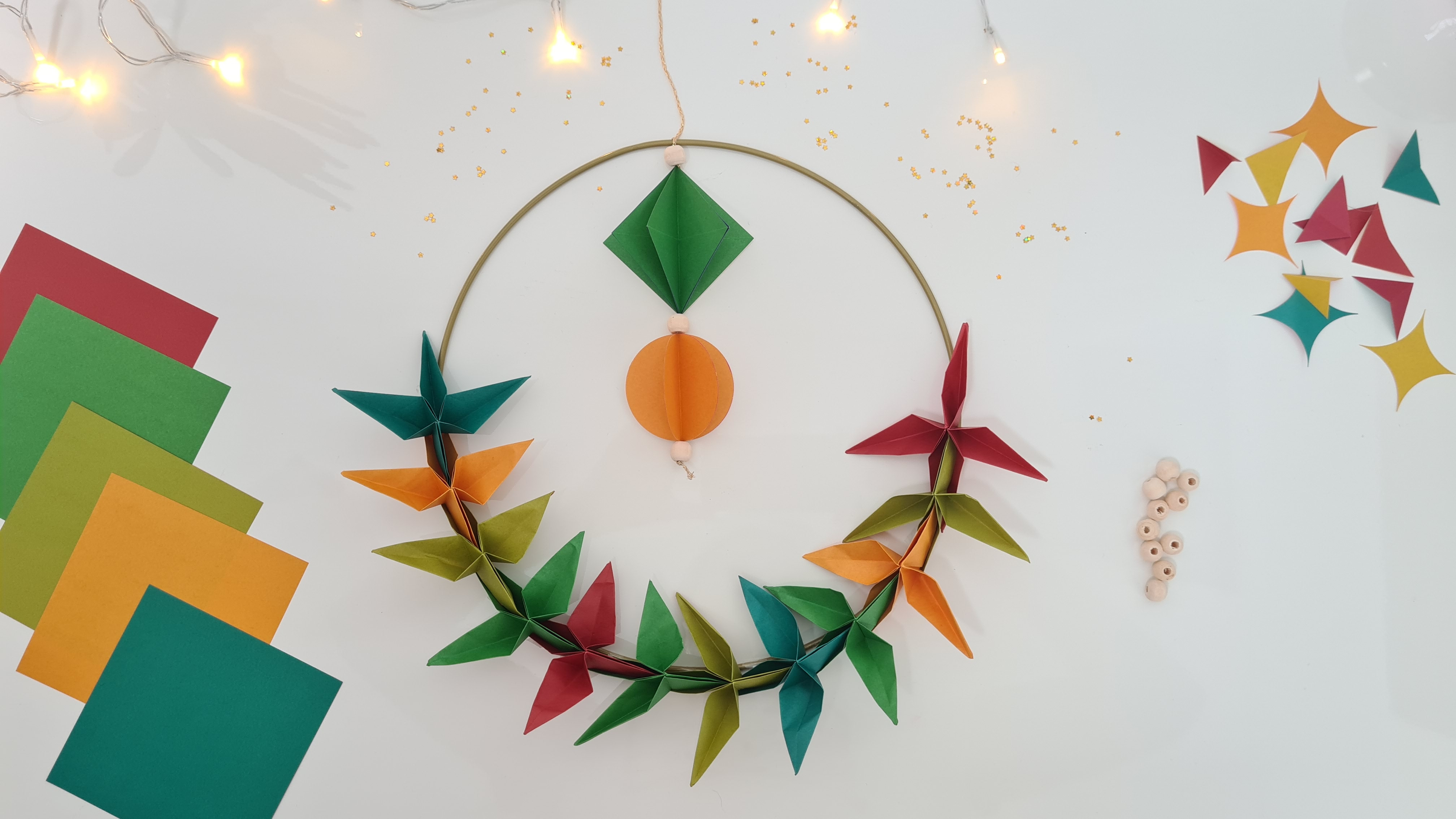 Origami Kerstkrans - Foto