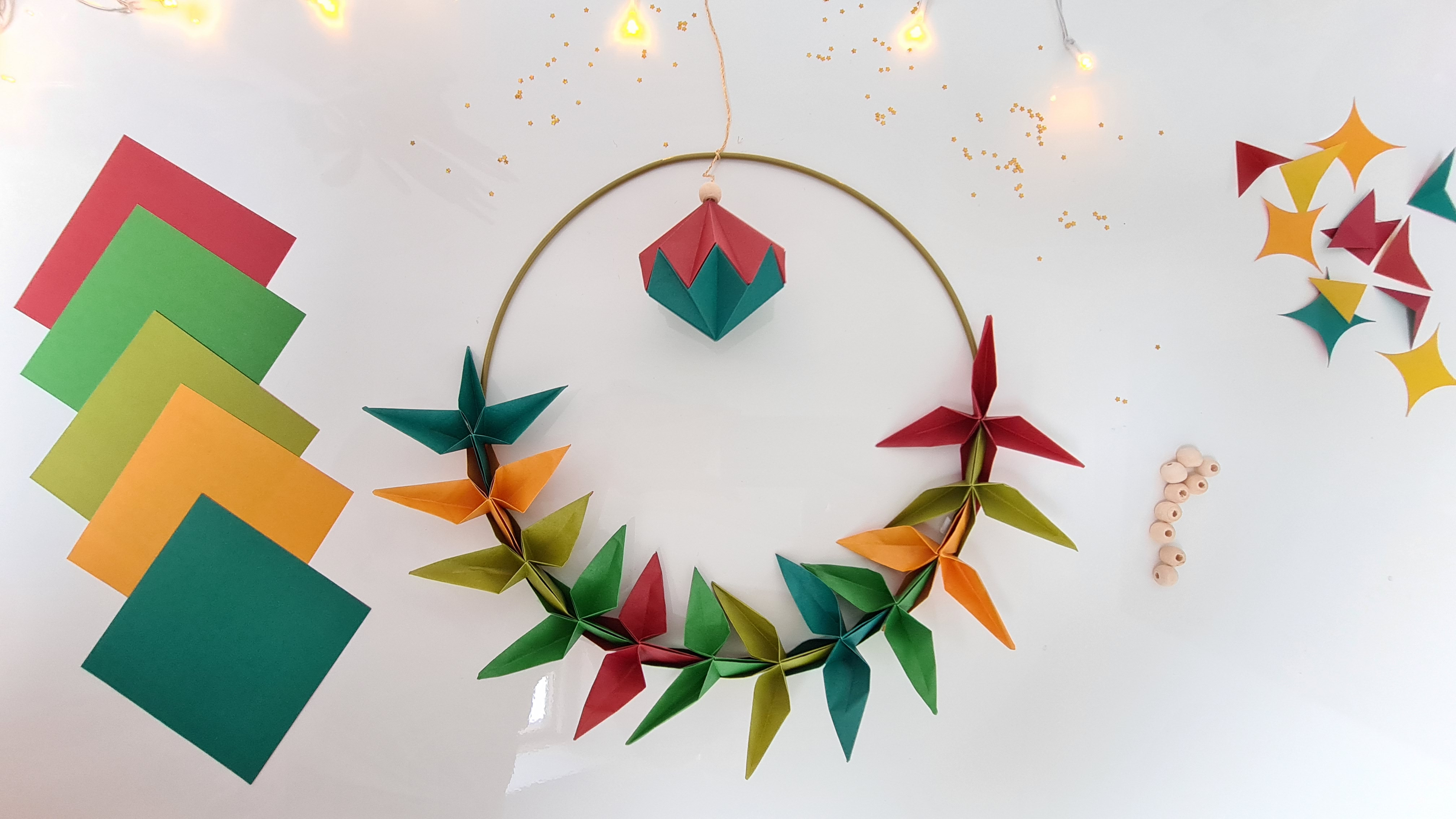 Origami Kerstkrans - Foto