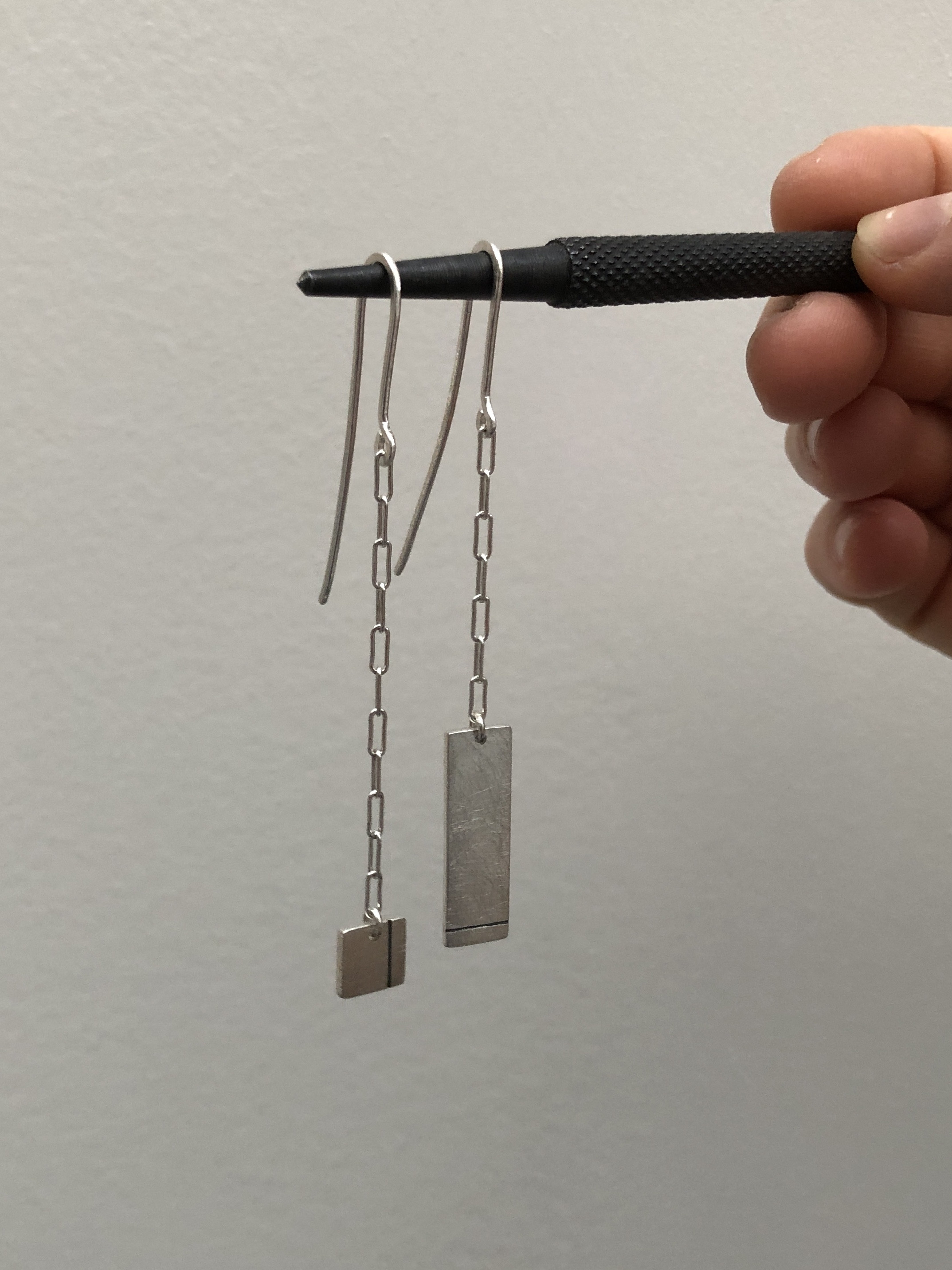 Zilveren oorhangers - Juwelen workshop - Foto