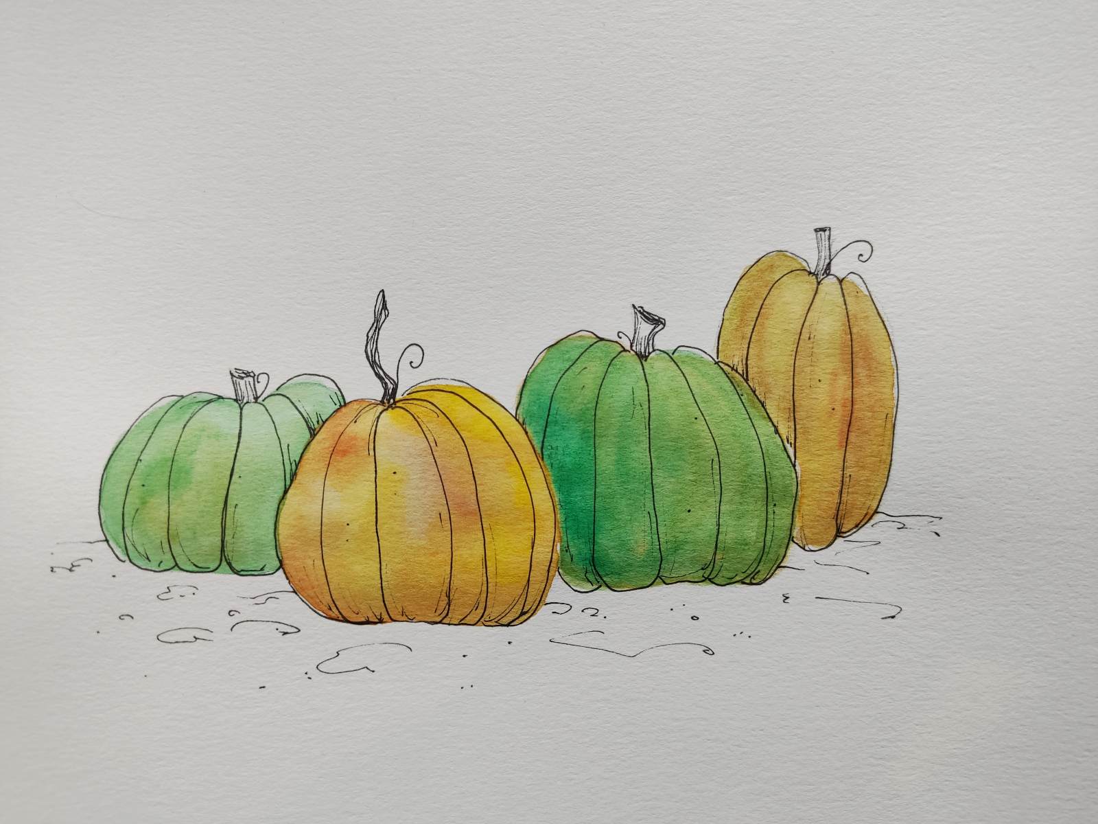 Kaartjes / illustraties met aquarel