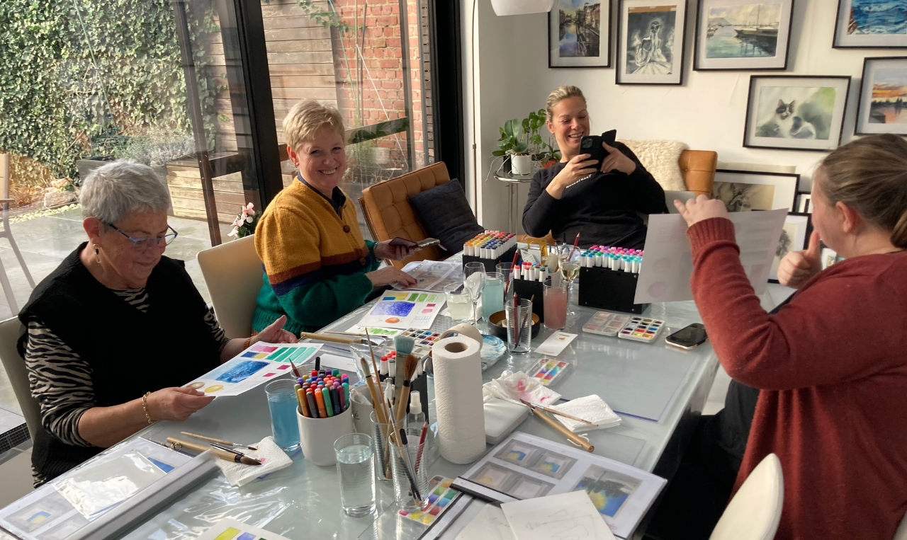 🎄Maak je eigen Kerst- of Nieuwjaarskaartjes met aquarel en aquamarkers🎄 - Foto