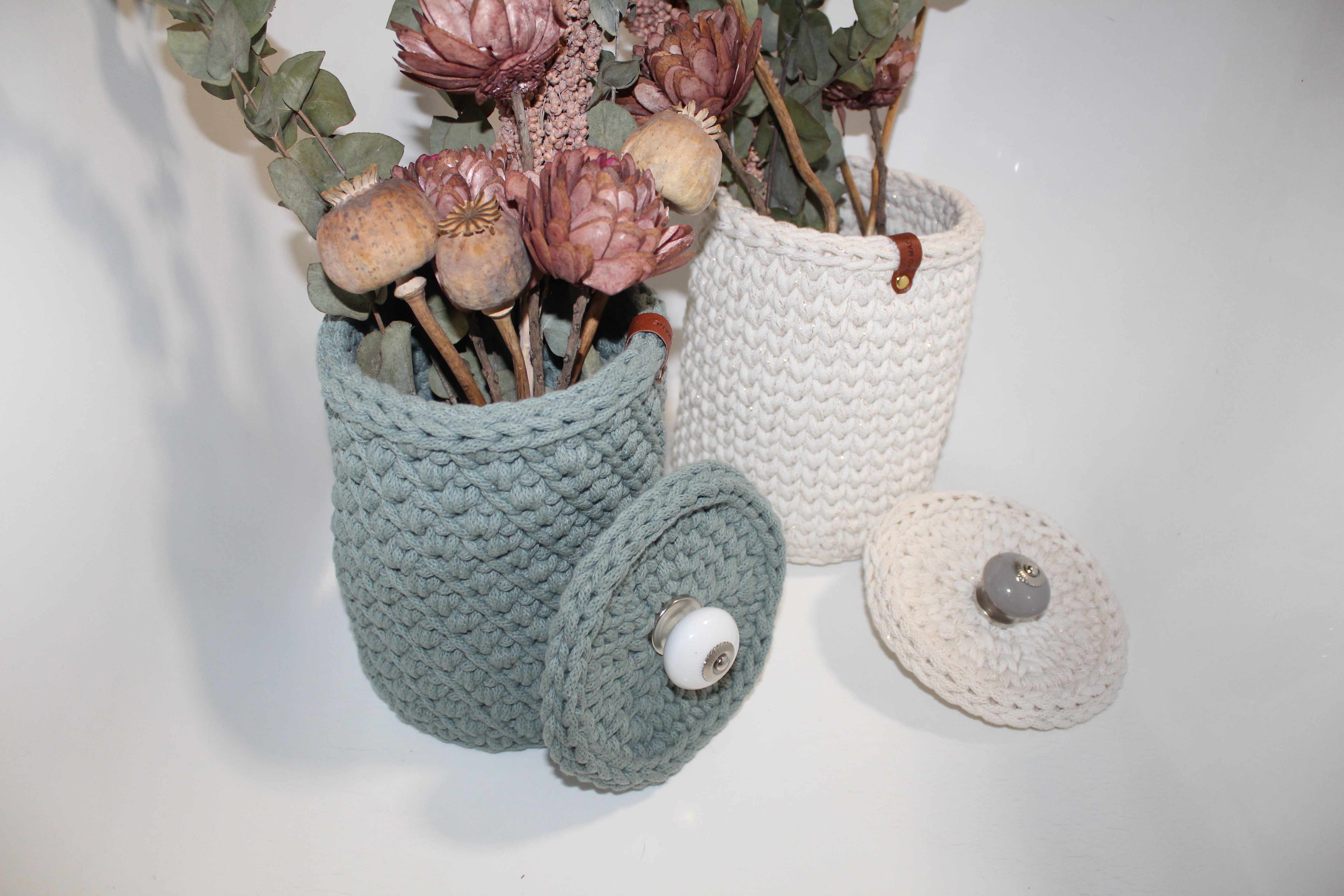 XXL mandjes leren haken - Foto