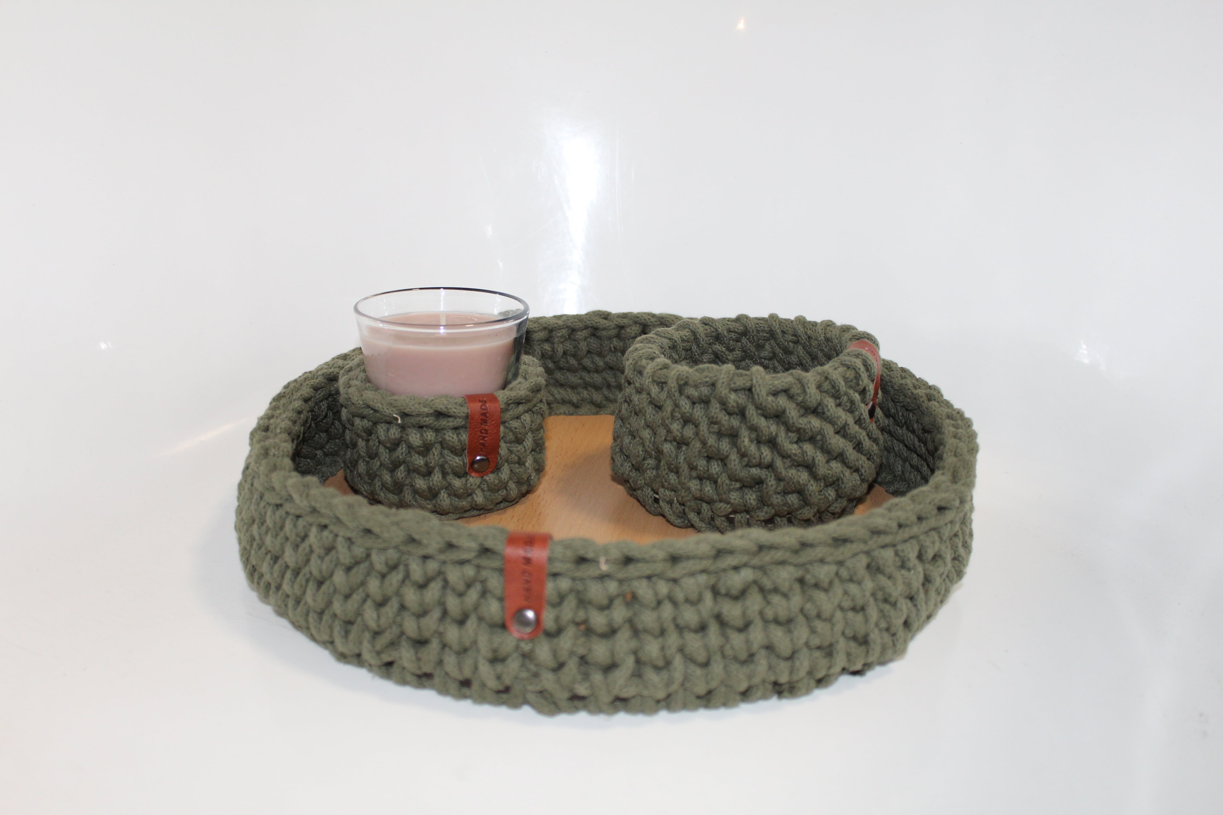 XXL mandjes leren haken - Foto