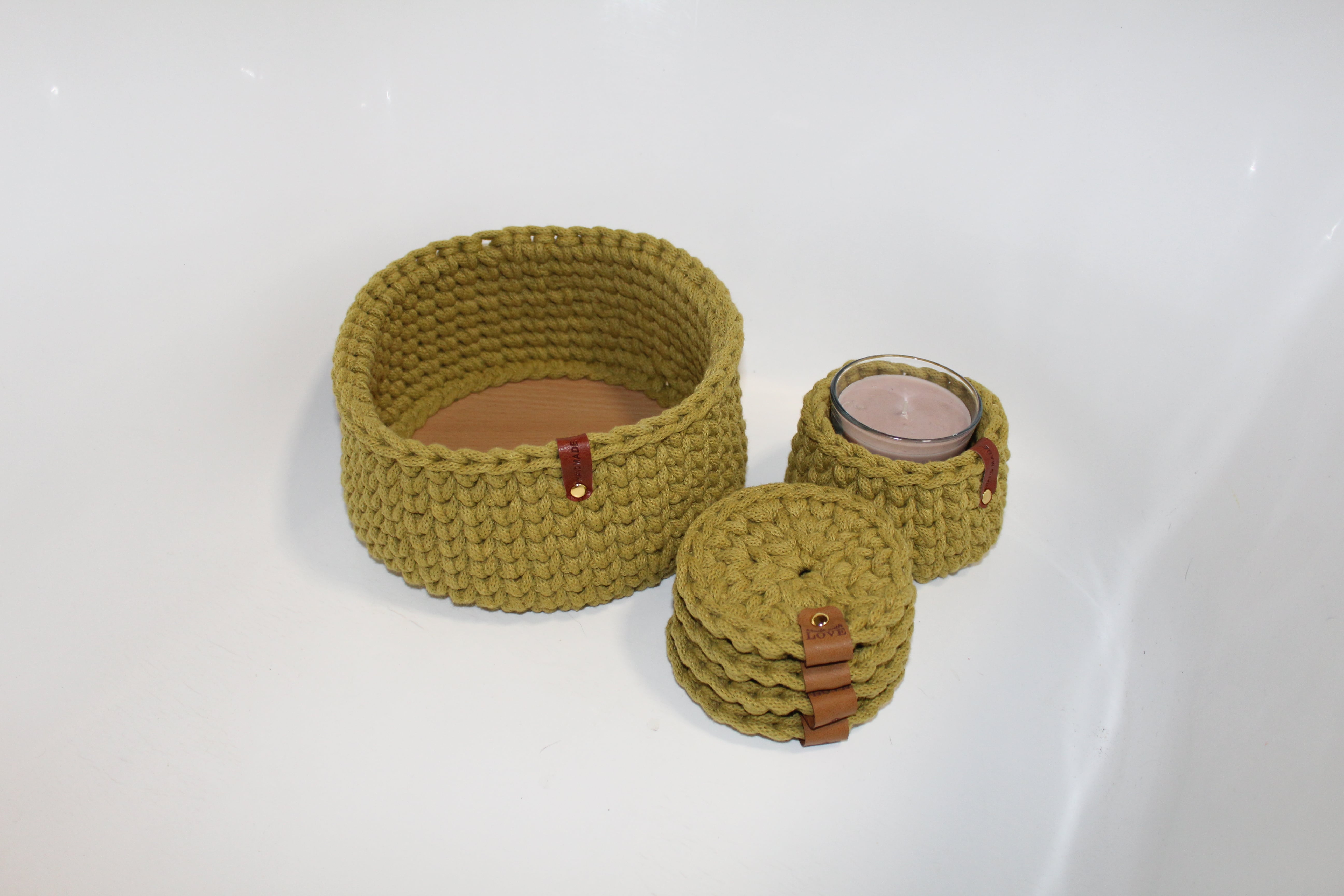 XXL mandjes leren haken - Foto