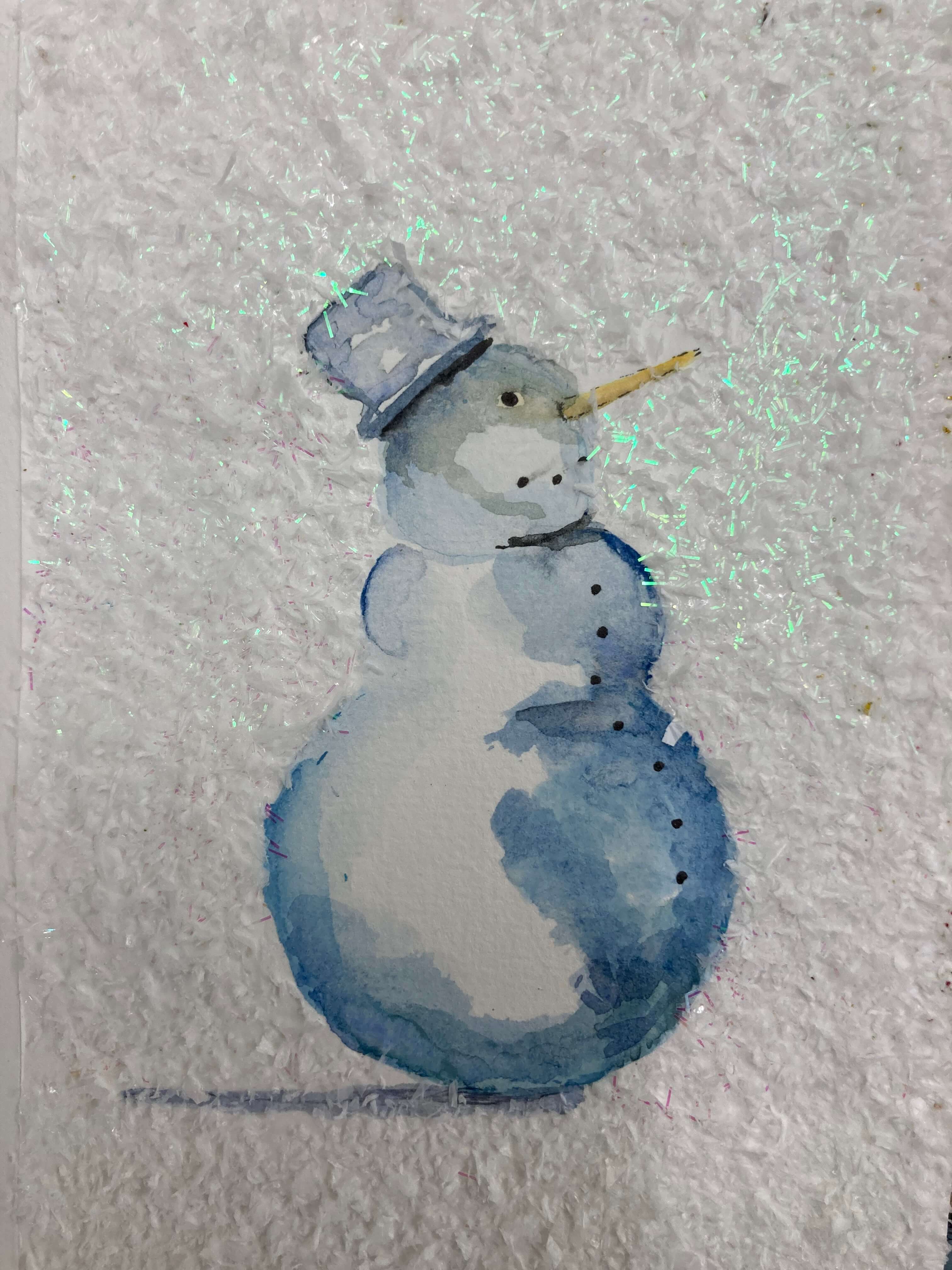 Kerstkaarten maken met aquarelstift