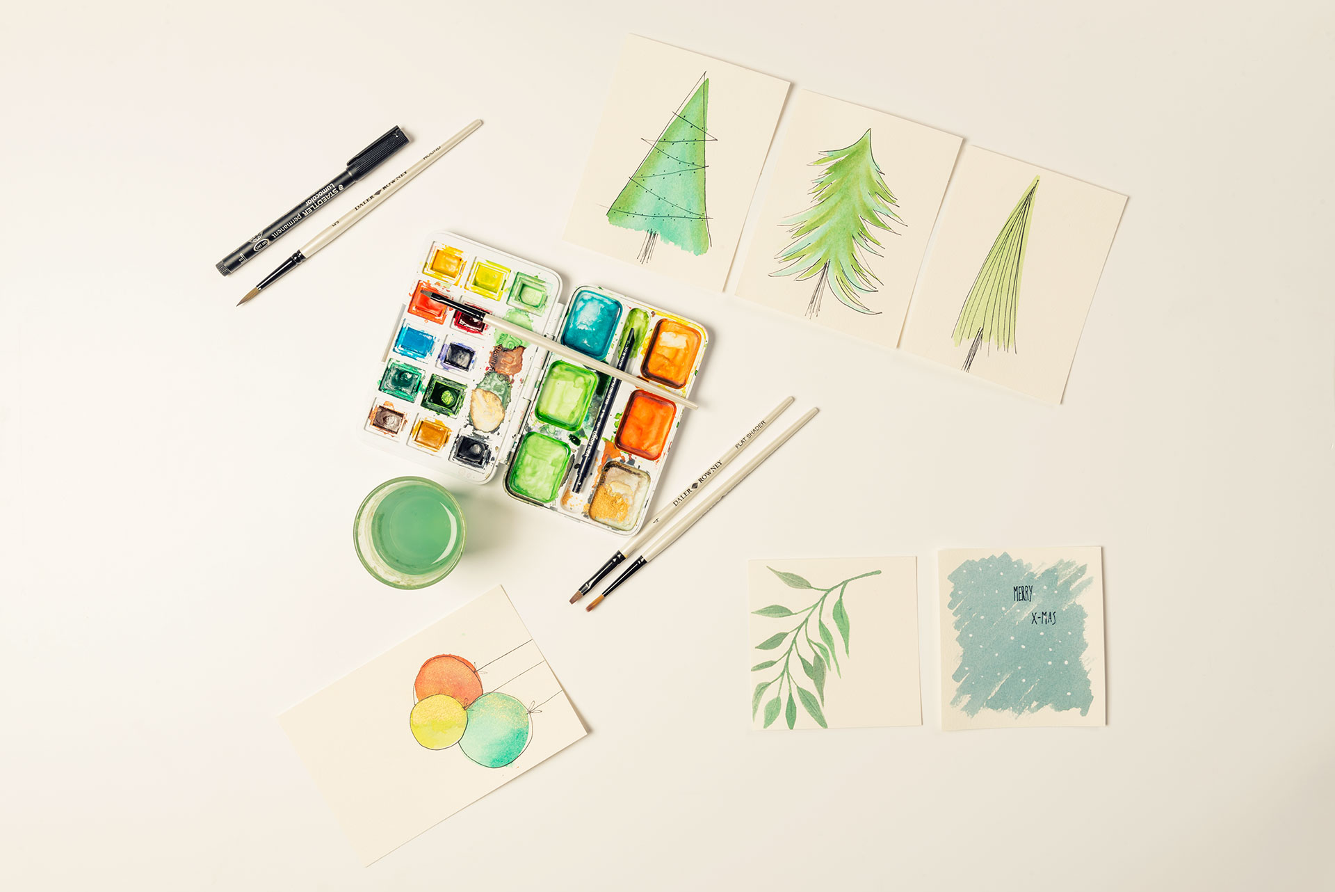 Workshop 'Kerstkaartjes in Aquarel' - Foto