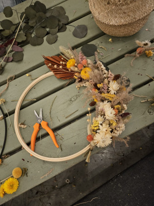 Bloemen die blijven – maak je eigen droogbloemenkrans - Workshop