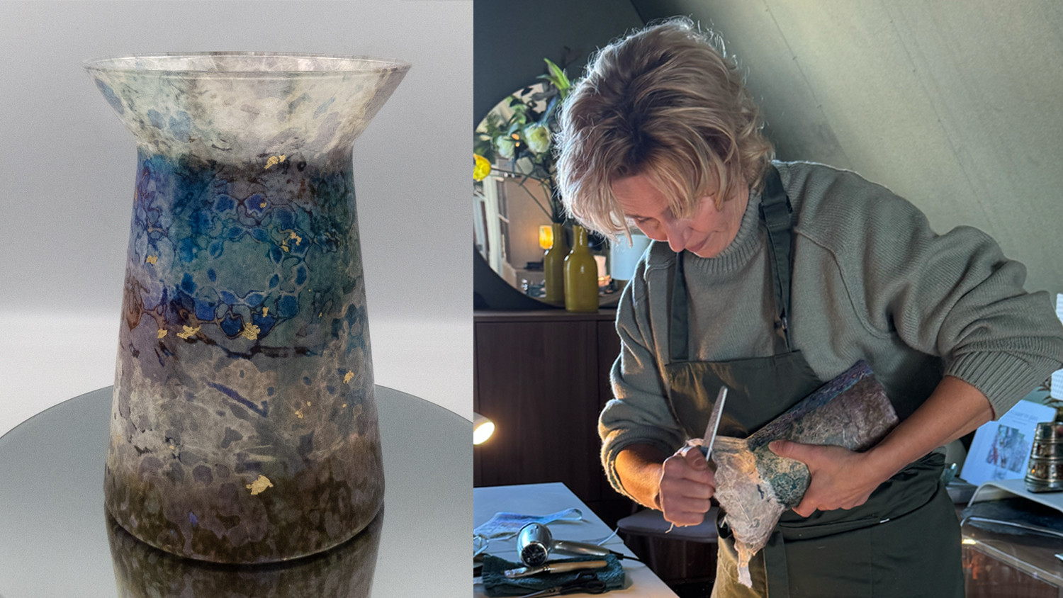 Workshop rijstpapier op glas - Foto