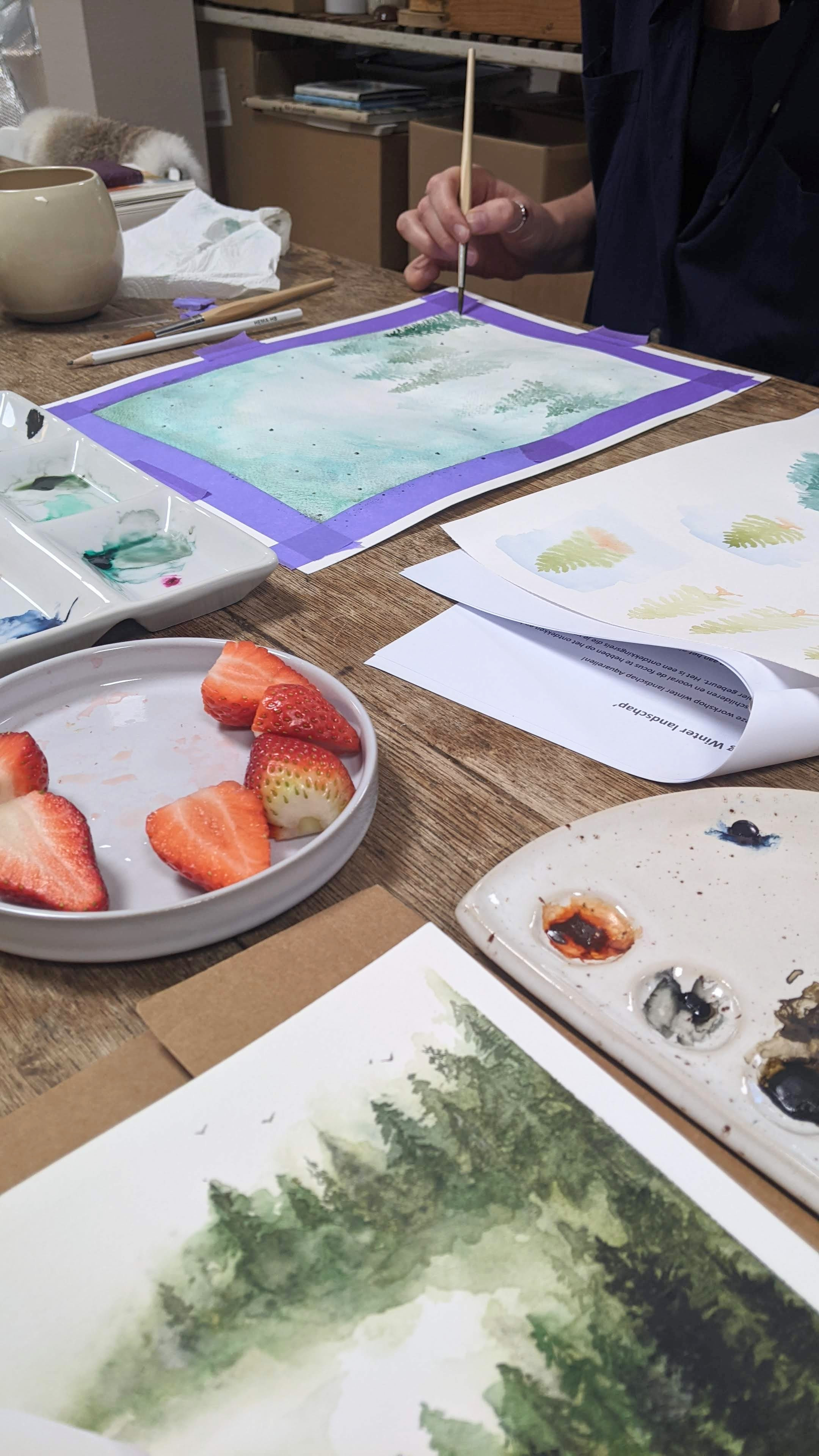 Workshop: Aquarel 'Dromerig winterlandschap' schilderen! - Foto