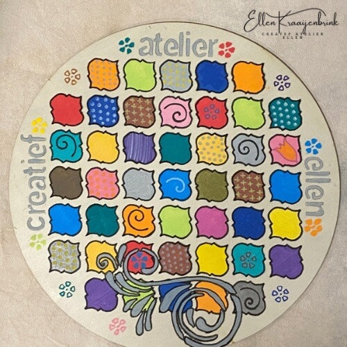 Houten muurcirkel (40cm) versieren. - Foto