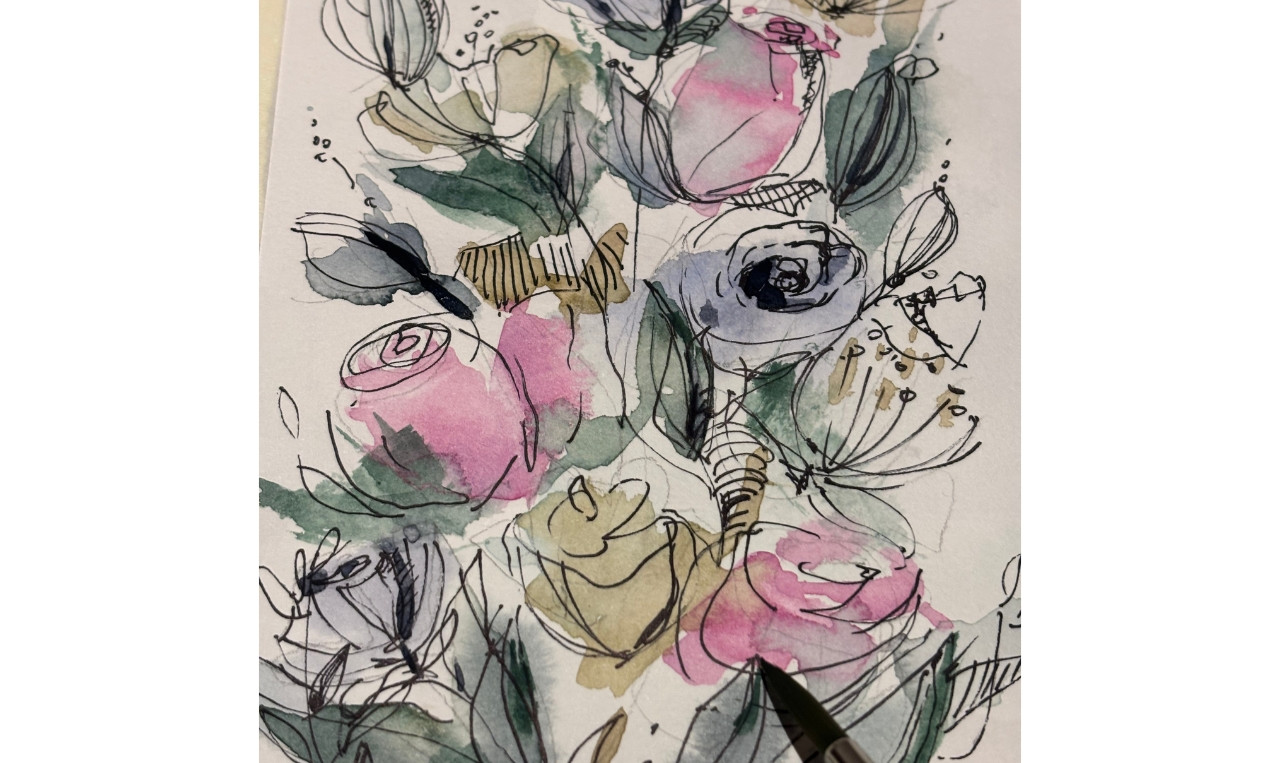 🌸 Aquarelworkshop: expressieve bloemen - stap voor stap - Foto