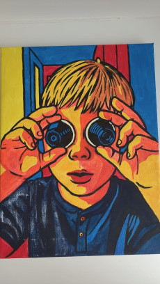 Acryl: pop art portret met AI maart