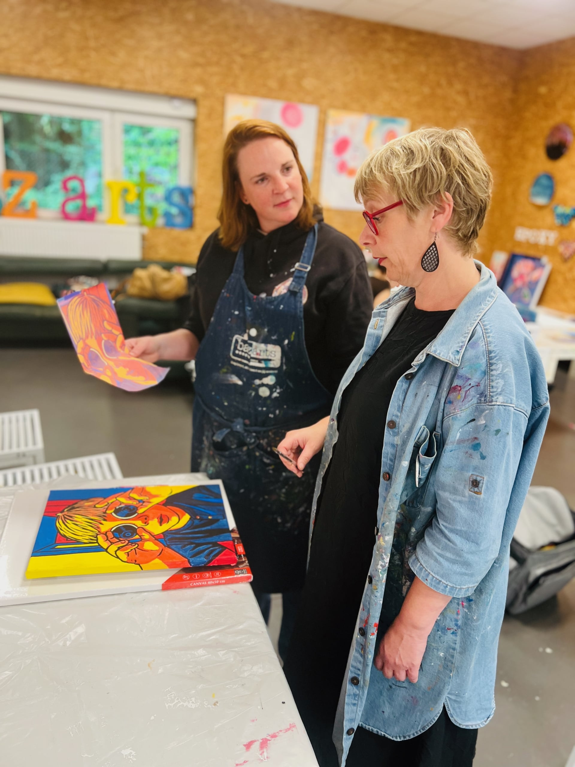 Acryl: pop art portret met AI nov - Foto