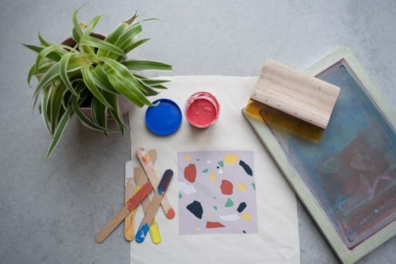 DIY Zeefdrukken op textiel - Tote Bags - Foto