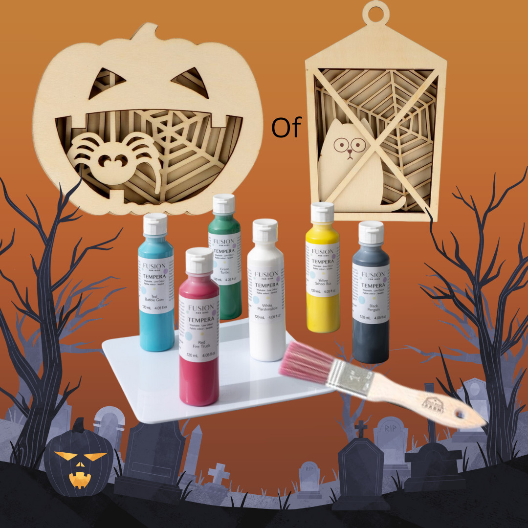 🎃 Halloween Verfset voor Kinderen – Pompoen of Lantaarn DIY Pakket - Foto