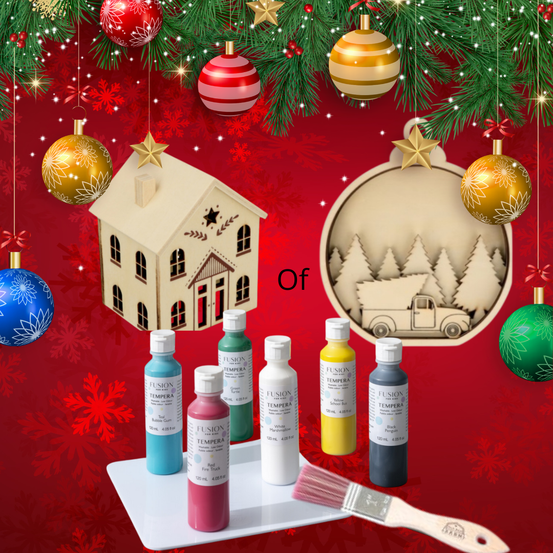 🎄 Kerst Verfset voor Kinderen – Kersthuis of Kerstbal DIY Pakket