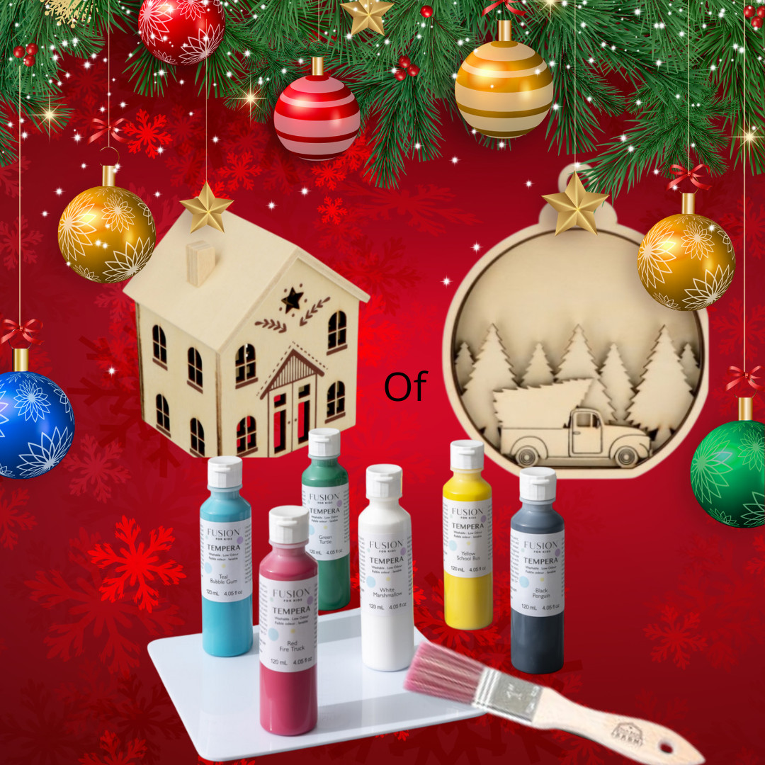 🎄 Kerst Verfset voor Kinderen – Kersthuis of Kerstbal DIY Pakket - Foto