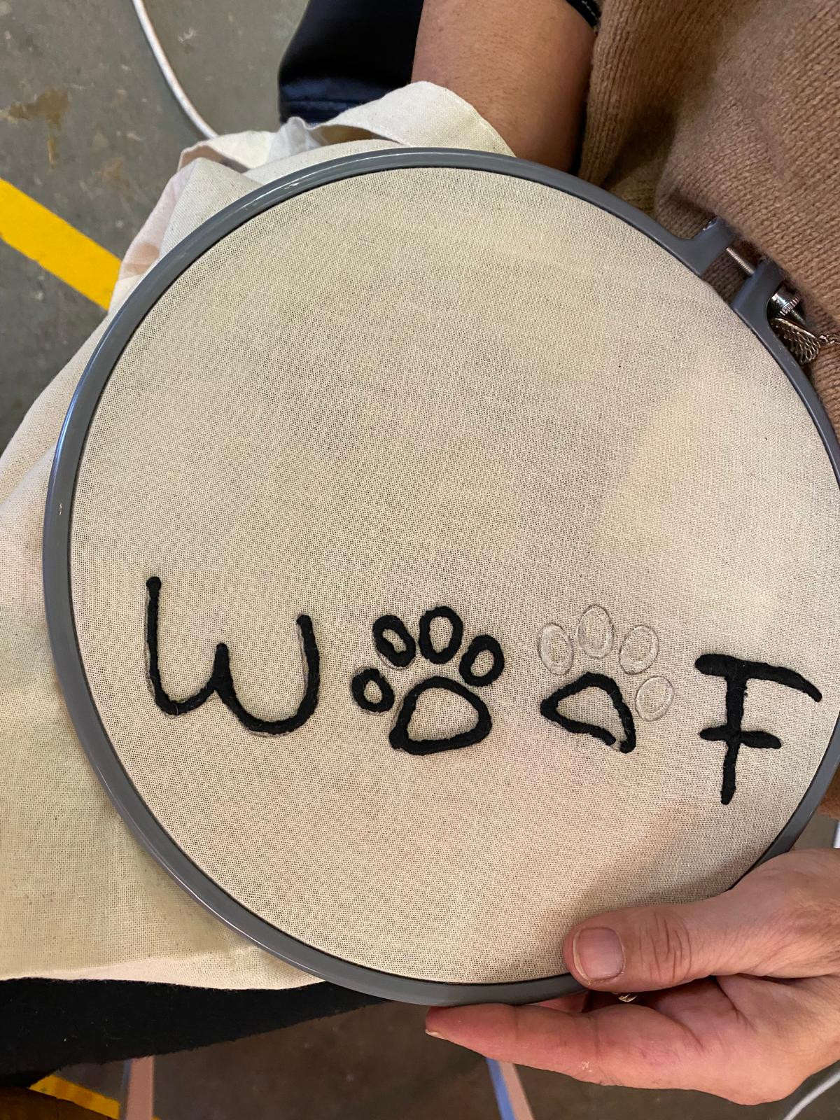 3D BORDUREN OP EEN TOTEBAG - Foto