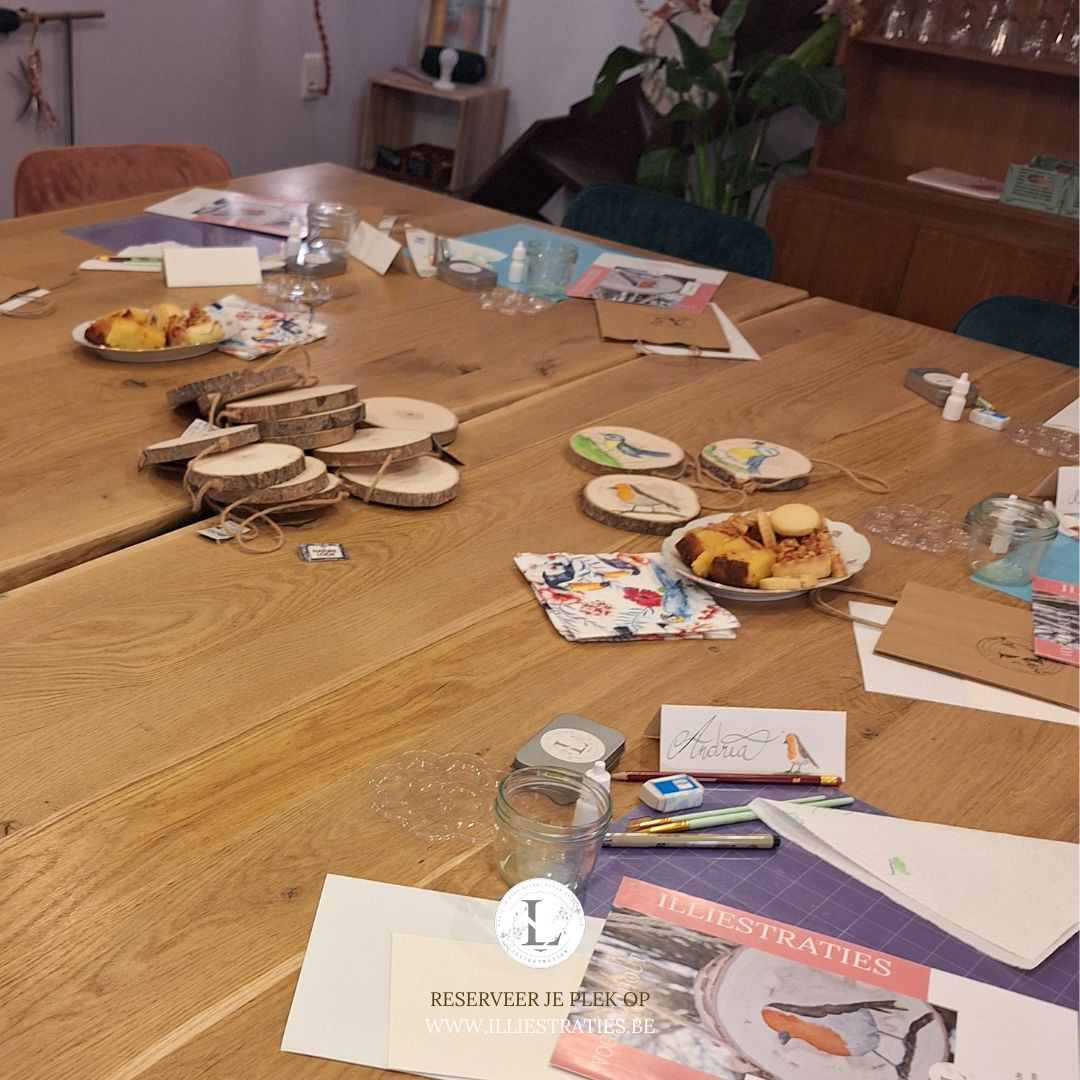 Aquarel Kerstworkshop - Maak jouw kat de hoofdrolspeler in dit verhaal! Tussen de katten! - Foto