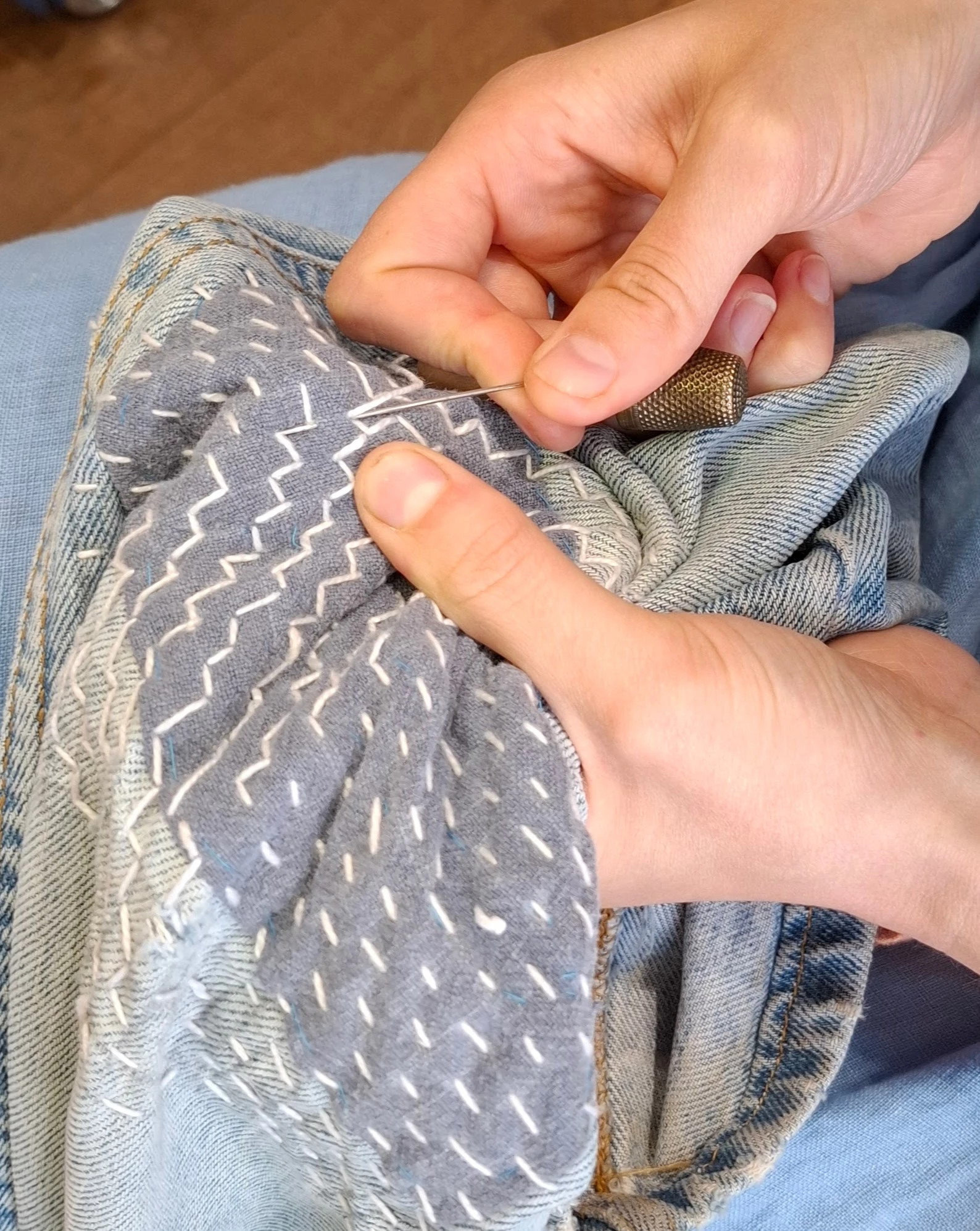 Workshop Sashiko Visible Mending bij REST - Foto