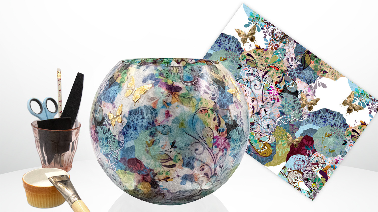 Workshop rijstpapier op glas - Foto