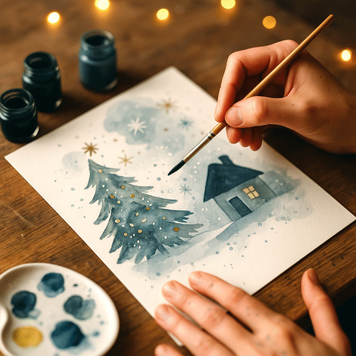 Acryl inkt: aquarellen (November) - Foto