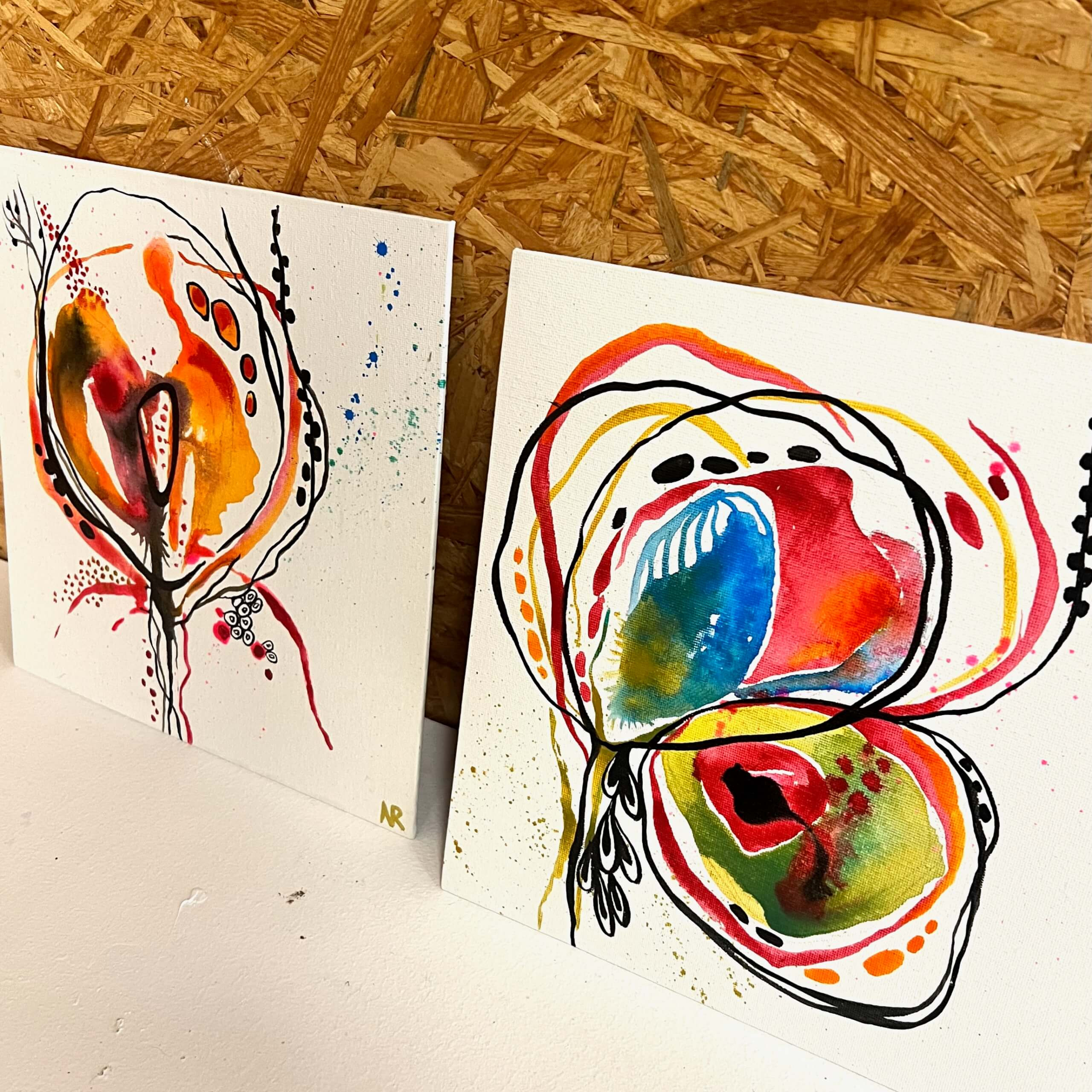 Acryl inkt: aquarellen (November) - Foto