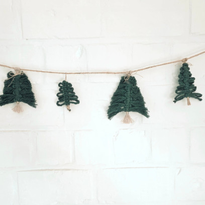 Macramé kerstguirlande