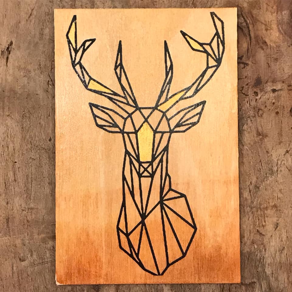 Workshop houten wenskaarten met prints - Foto