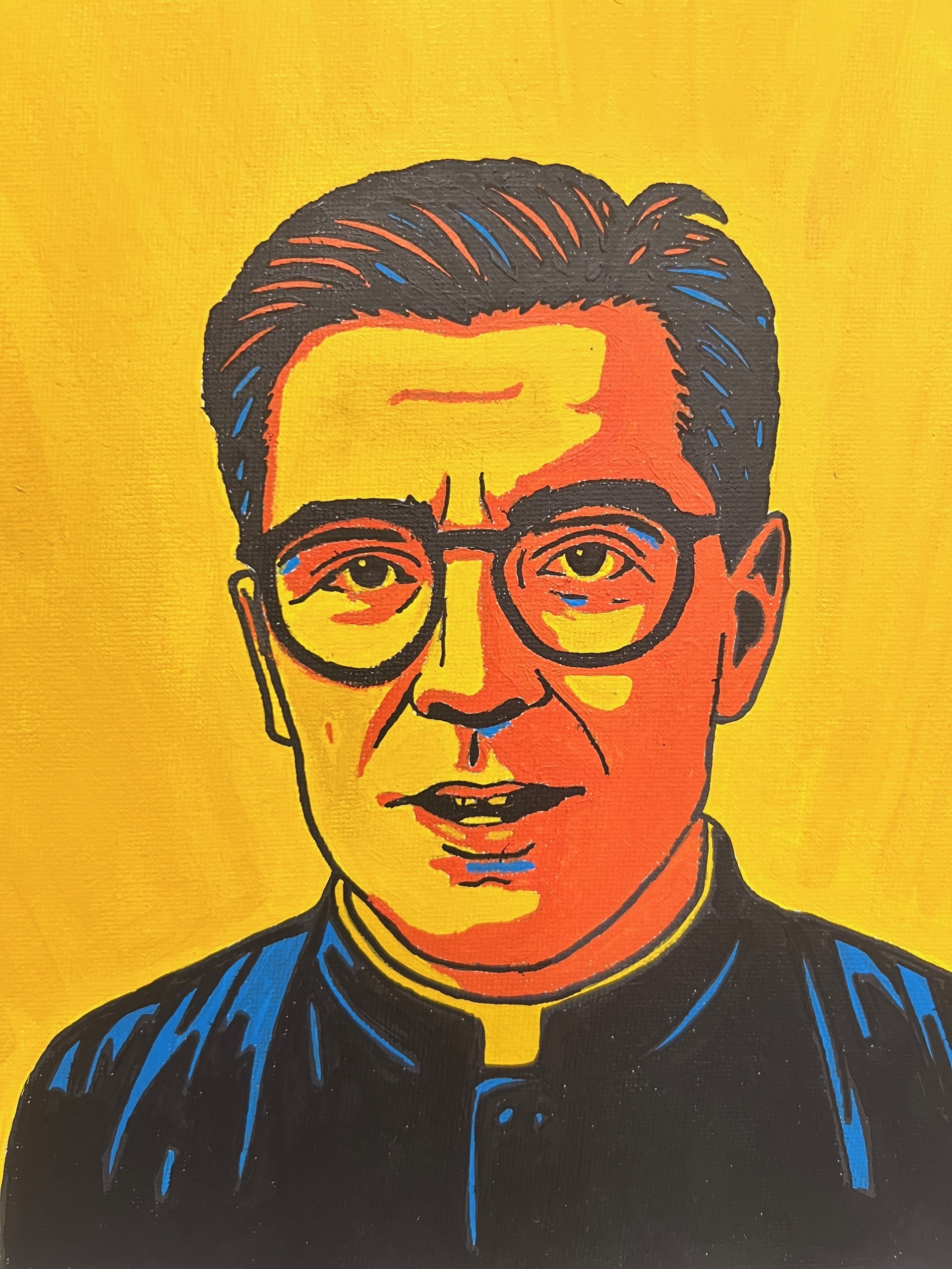 Ouder-tiener: Acryl: 2x pop art portret met AI (December) - Foto