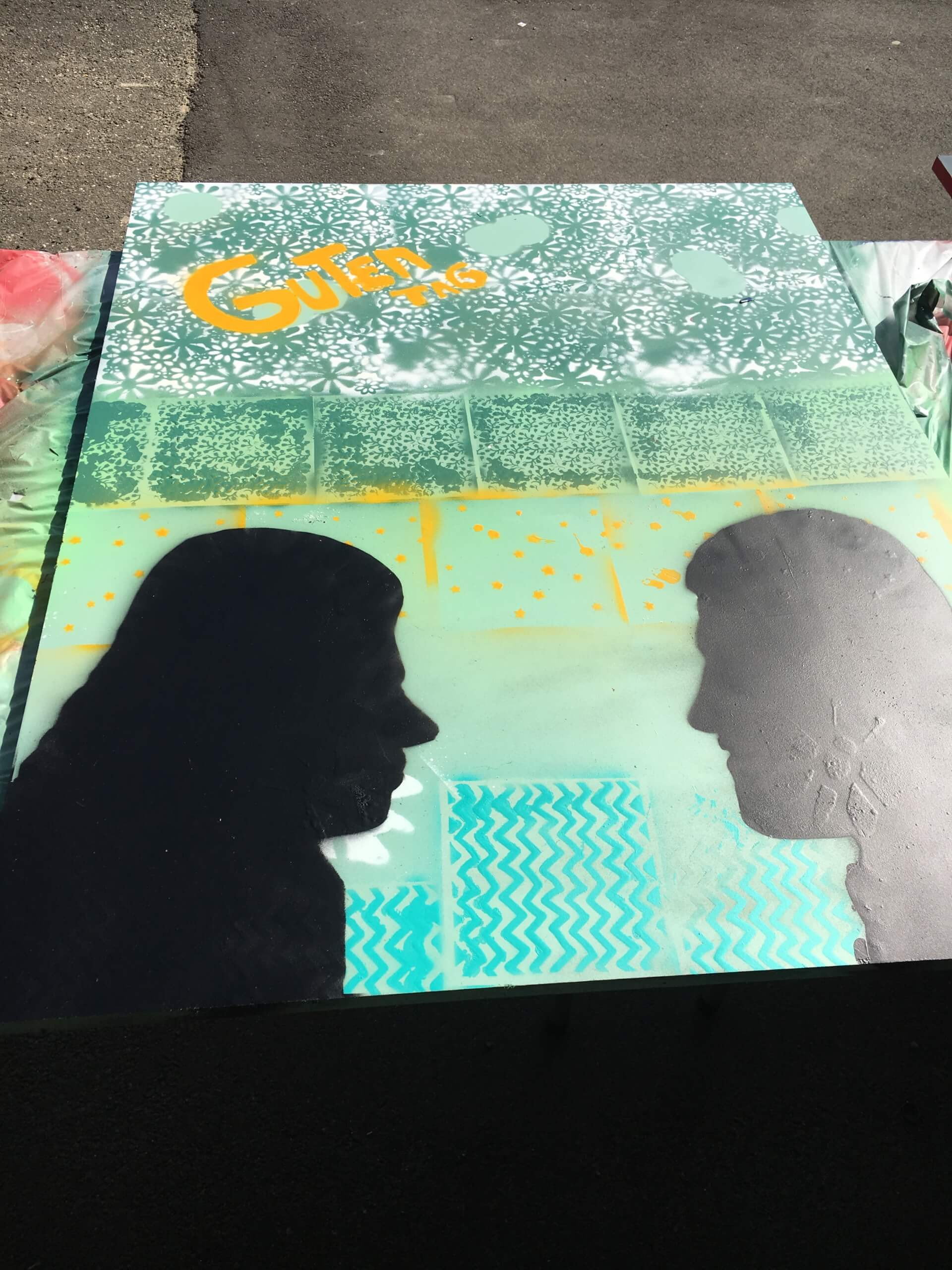 Ouder-tiener 10+: Graffiti stencil art (December) - Foto