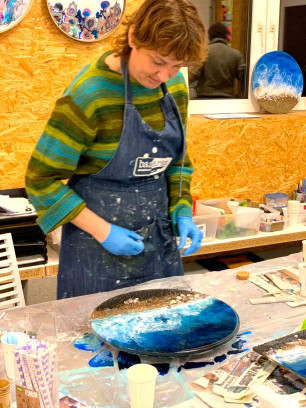 Epoxy/resin art: zeezicht (Februari)