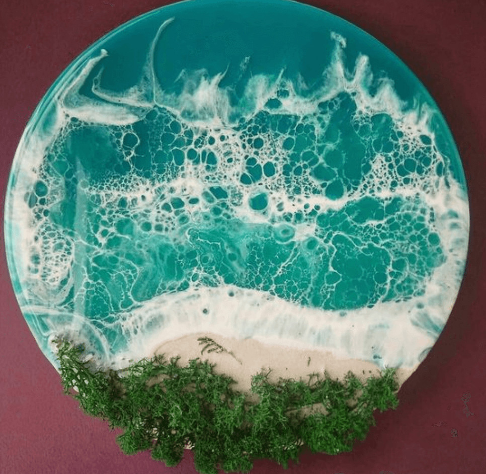 Epoxy/resin art: zeezicht (Maart) - Foto