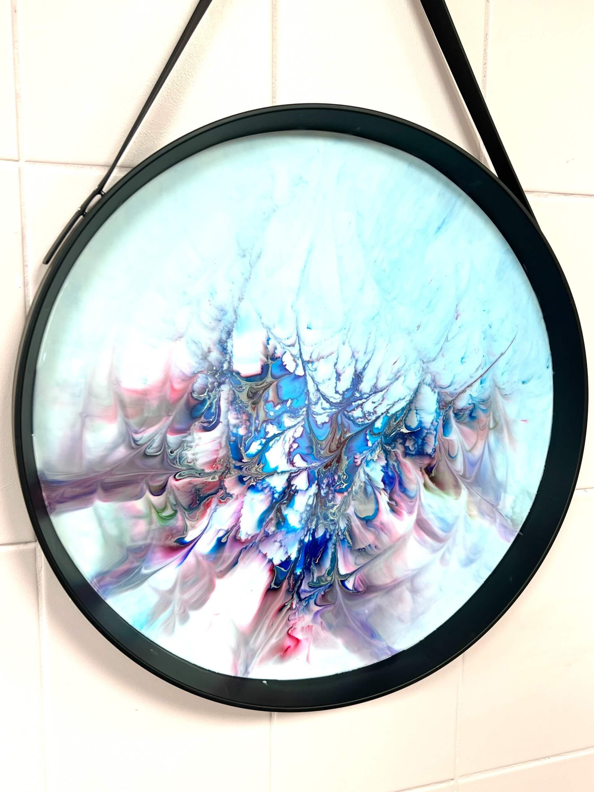 Epoxy/resin art: alcoholinkt op canvas (Juni) - Foto