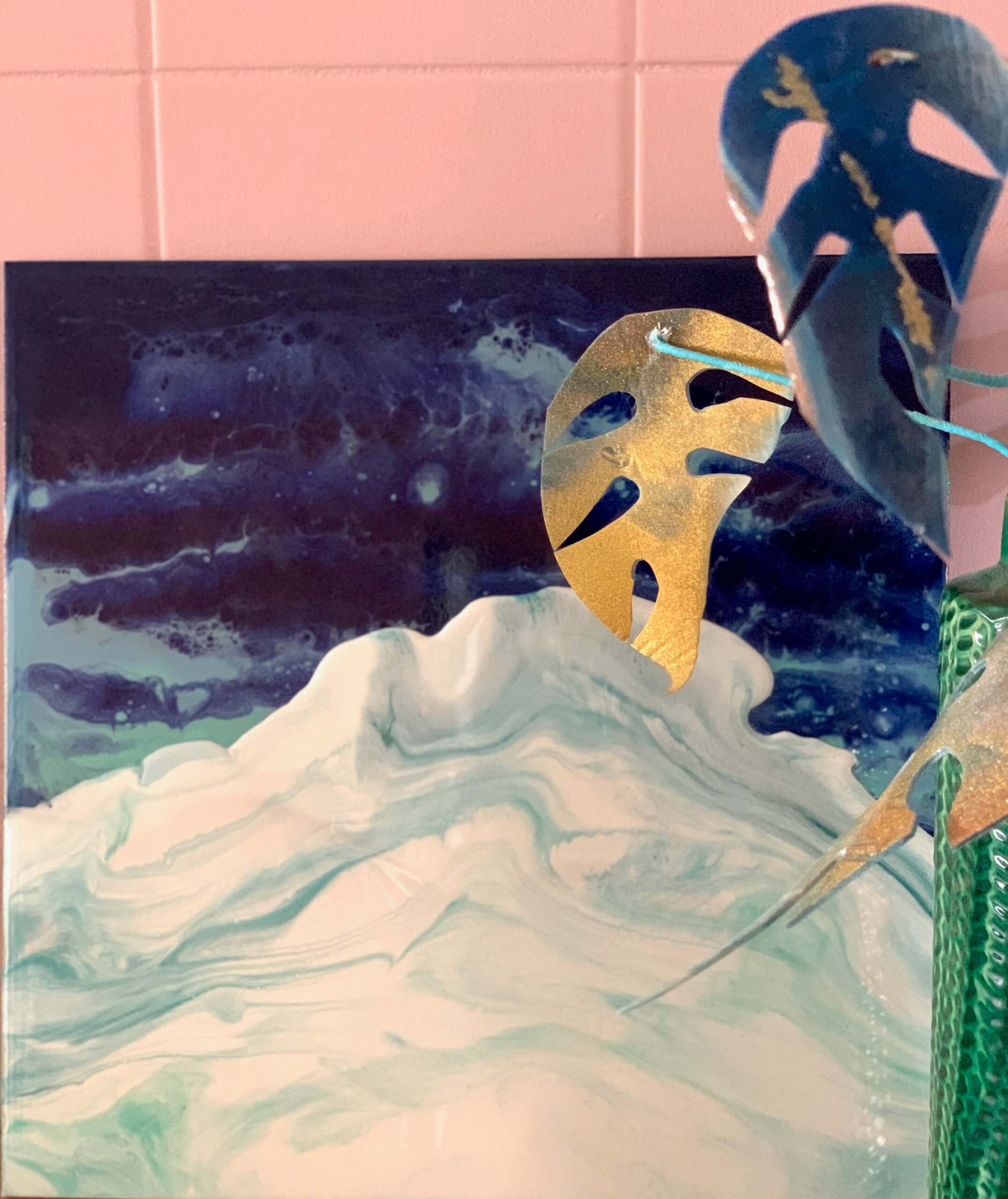 Epoxy/resin art: zeezicht (Juni) - Foto