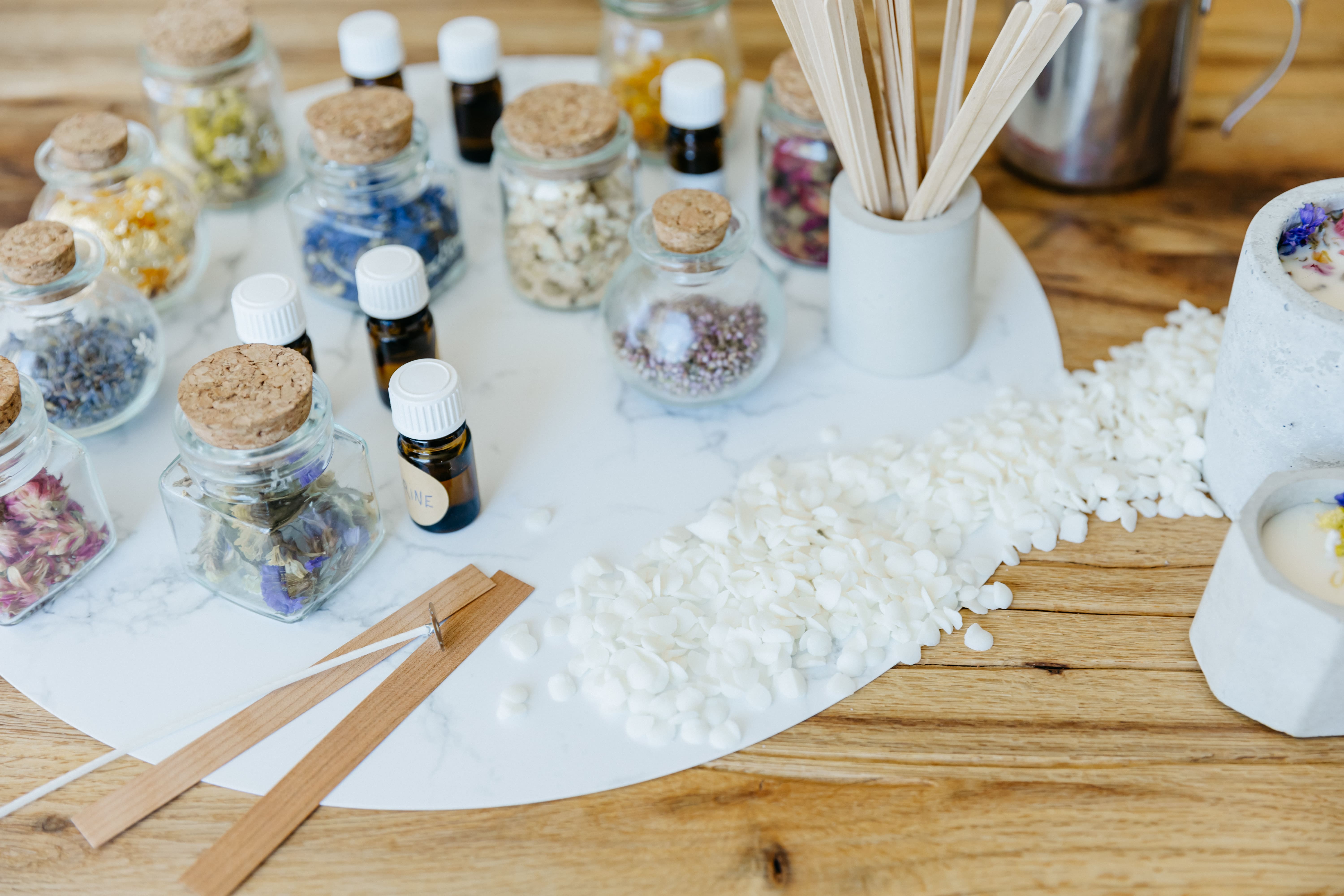 Ecologische geurkaarsen (beton) - workshop - Foto