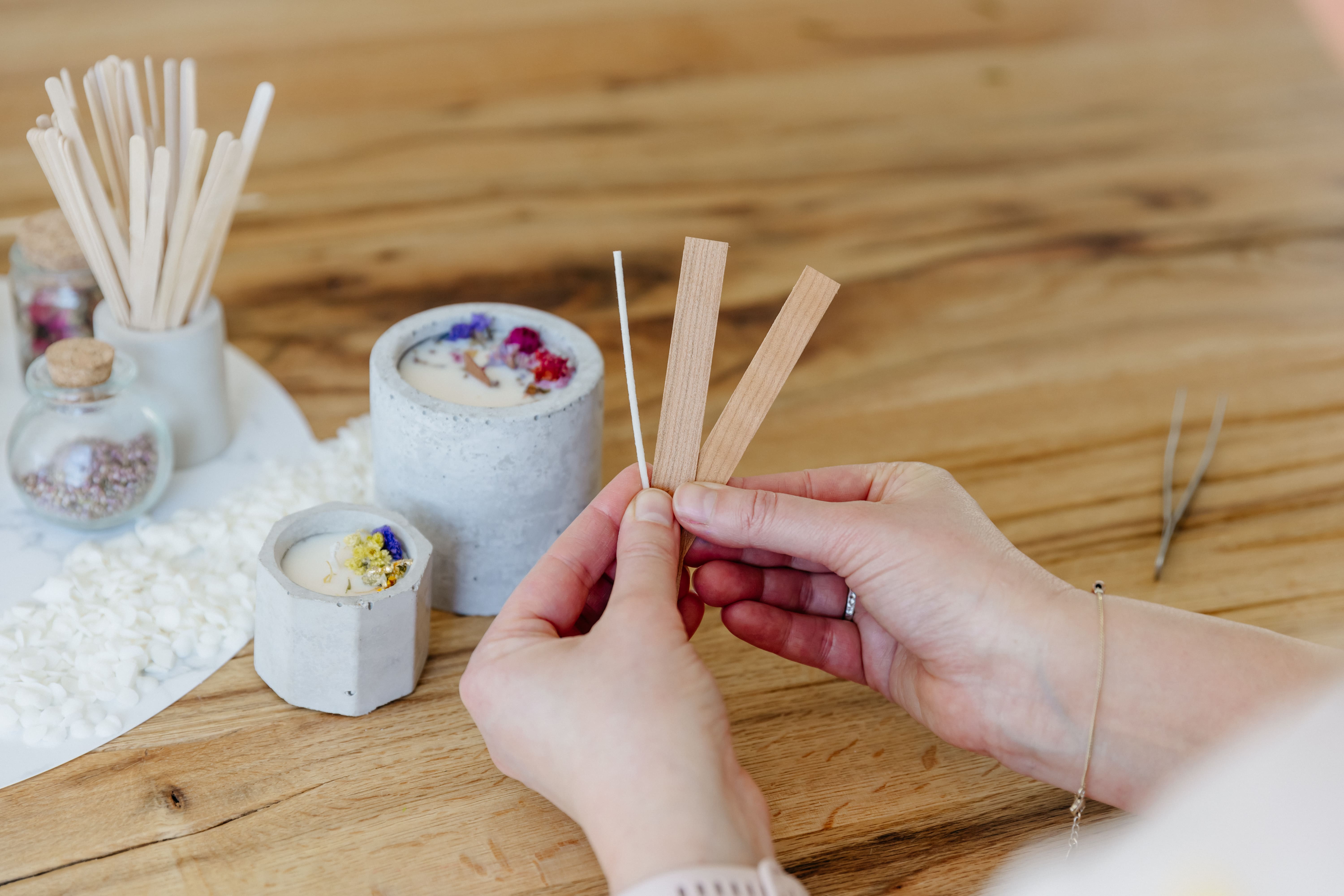 Ecologische geurkaarsen (beton) - workshop - Foto