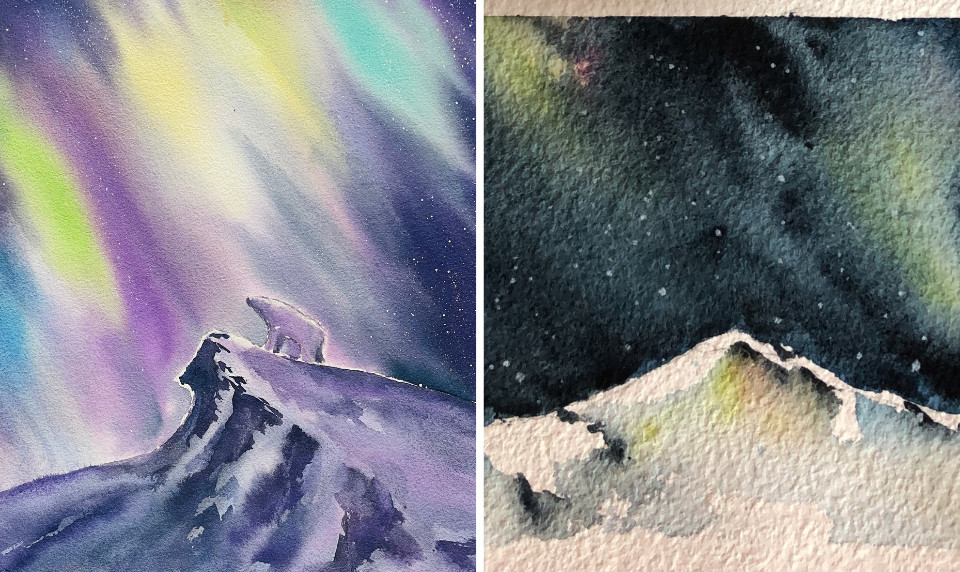 Workshop aquarel: Noorderlicht - Foto